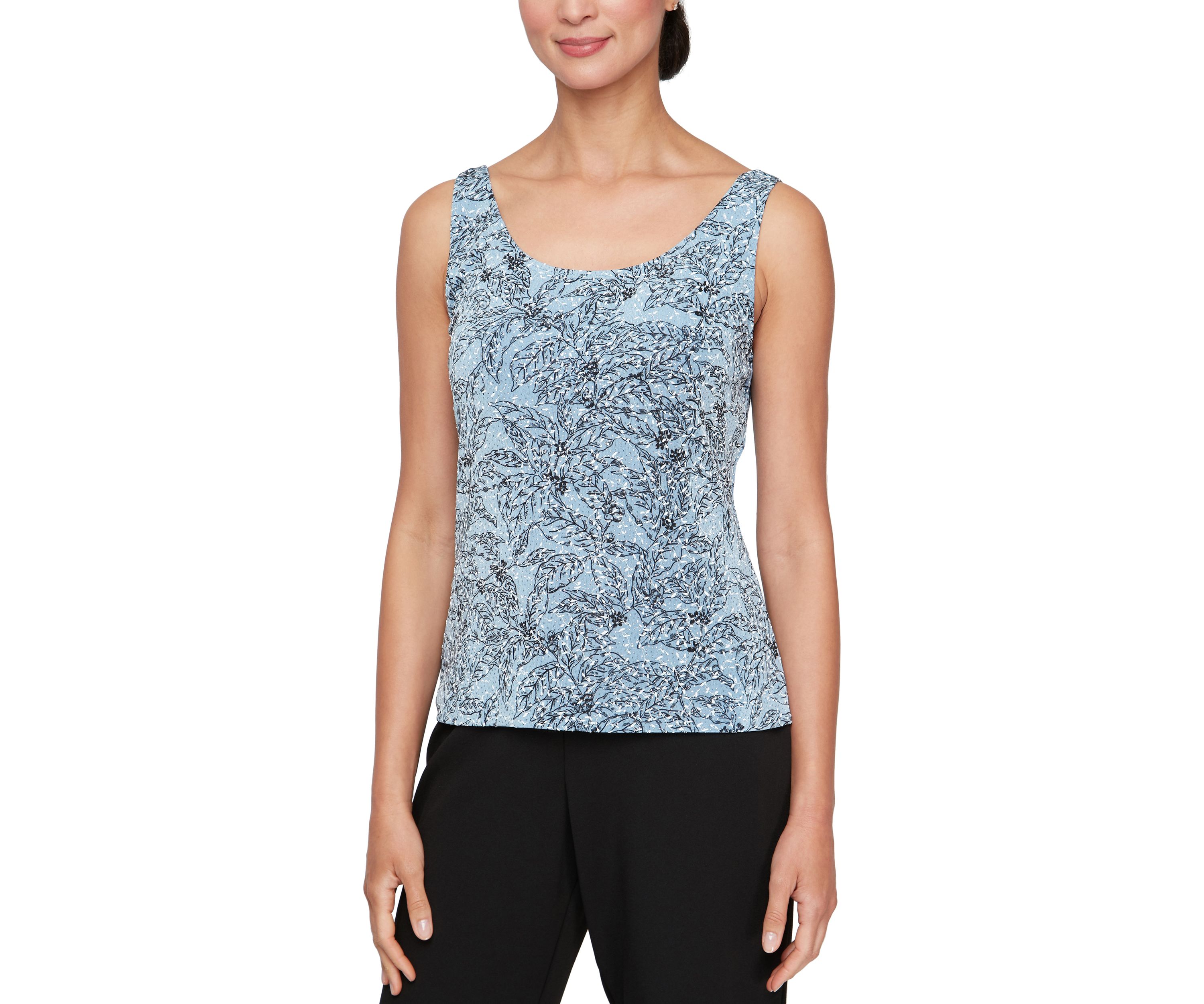 Womens 3/4 Sleeve Printed Twinset Top 