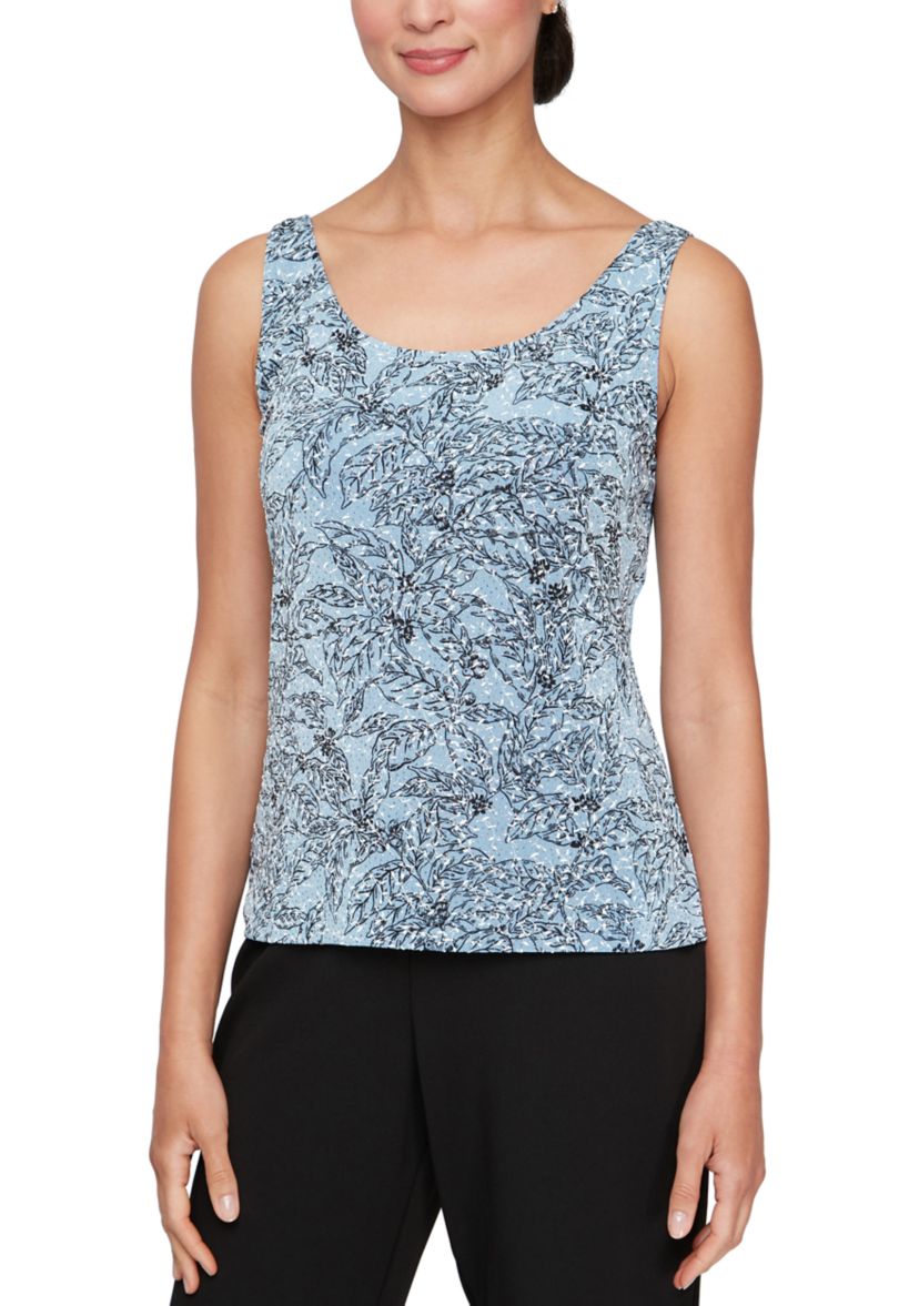 Womens 3/4 Sleeve Printed Twinset Top 