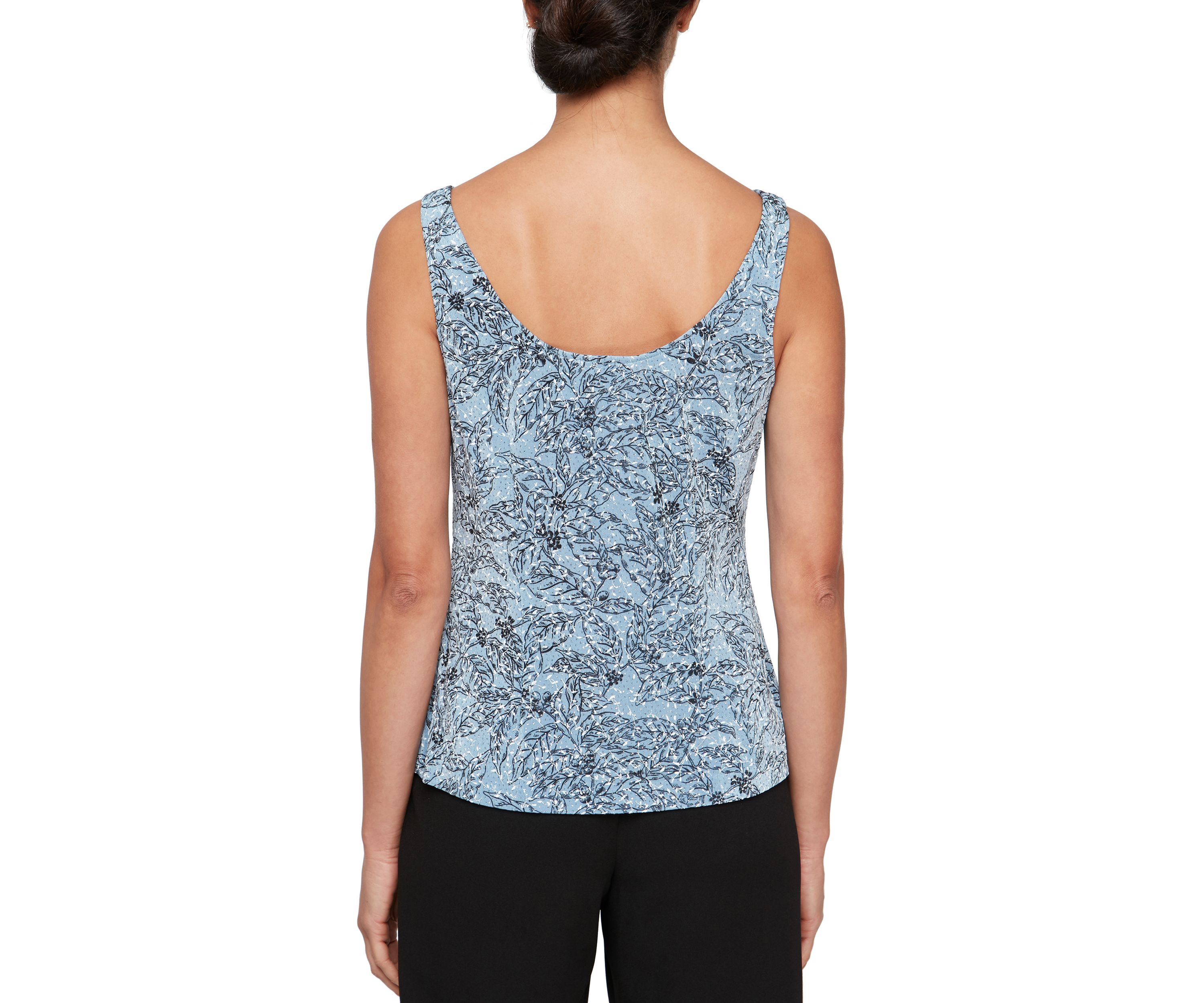 Womens 3/4 Sleeve Printed Twinset Top 