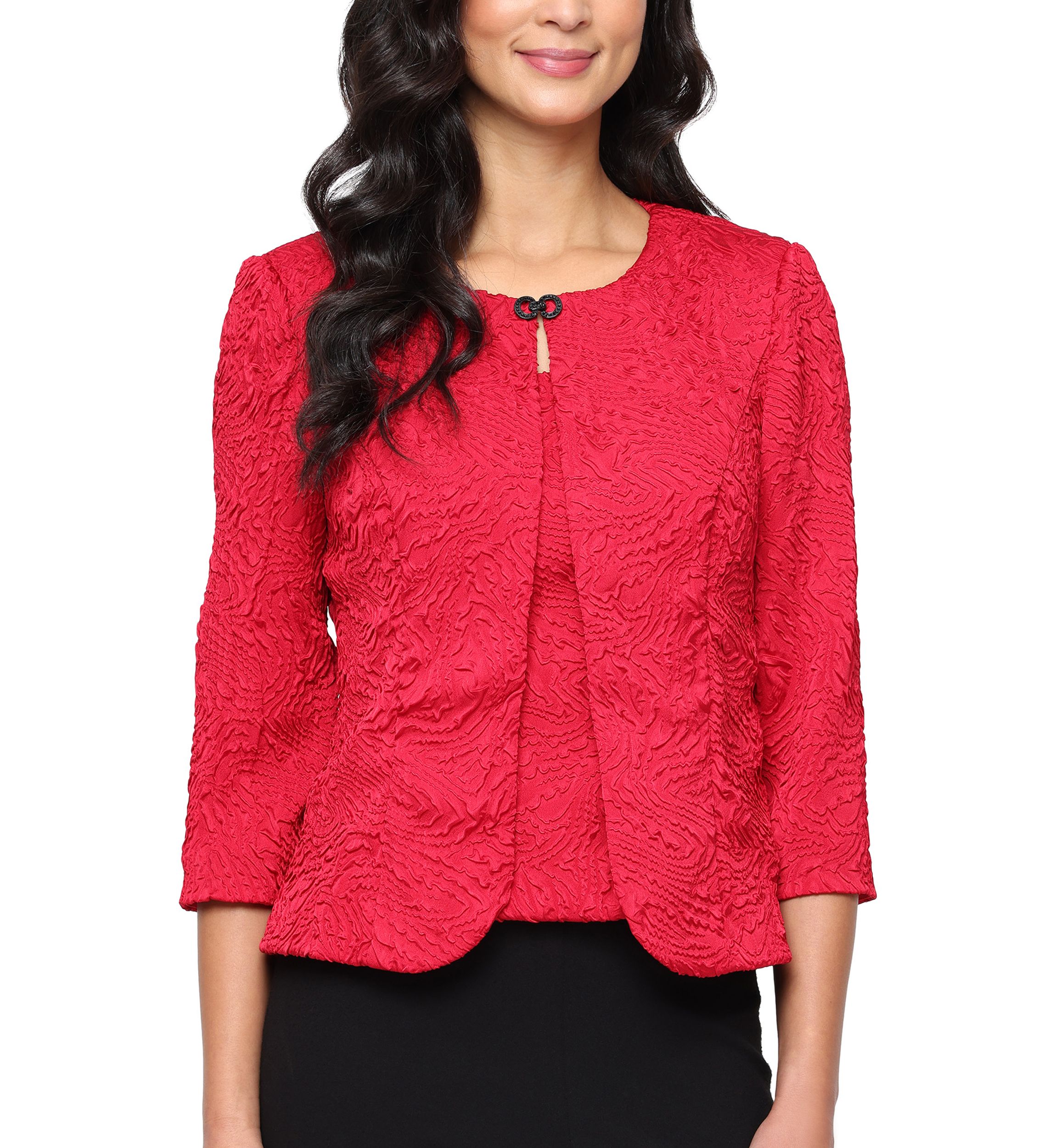 Womens Texture Jacquard 2-Piece Twinset 