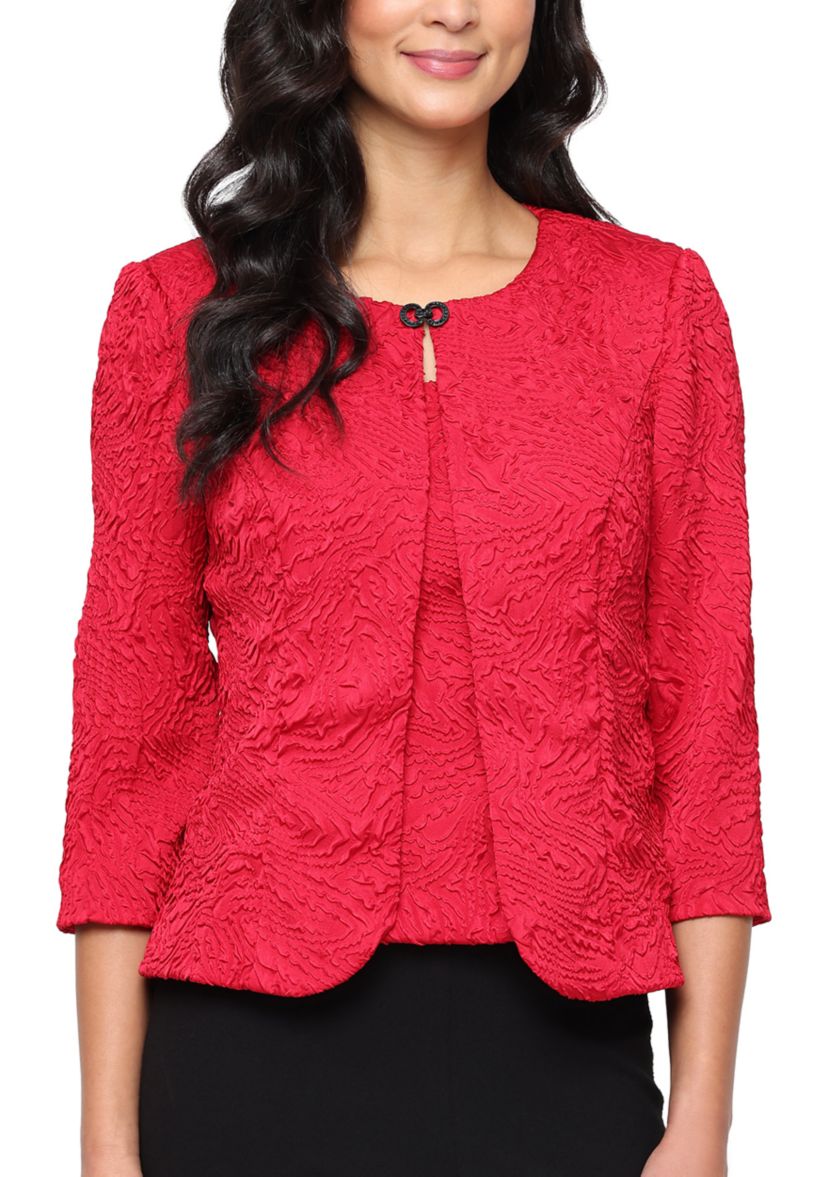 Womens Texture Jacquard 2-Piece Twinset 