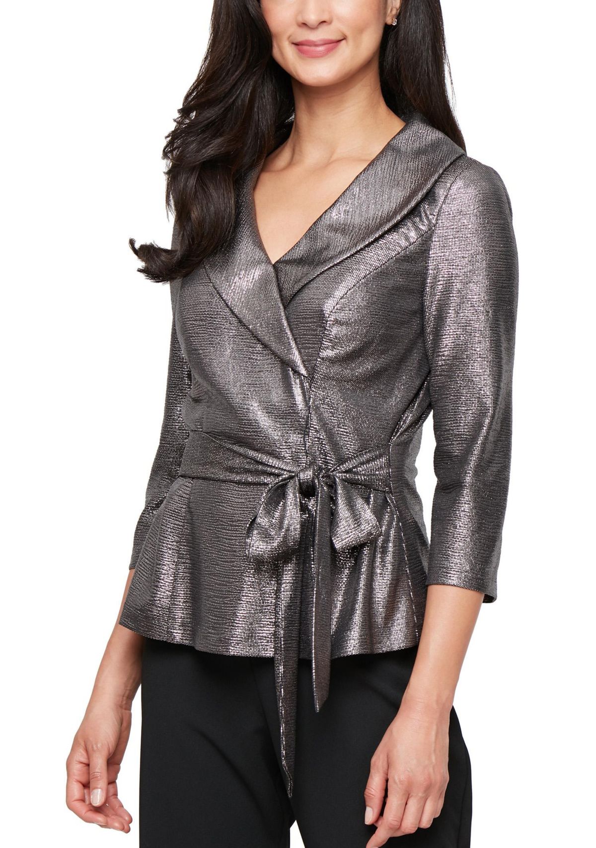 Womens 3/4 Sleeve Blouse With Collar