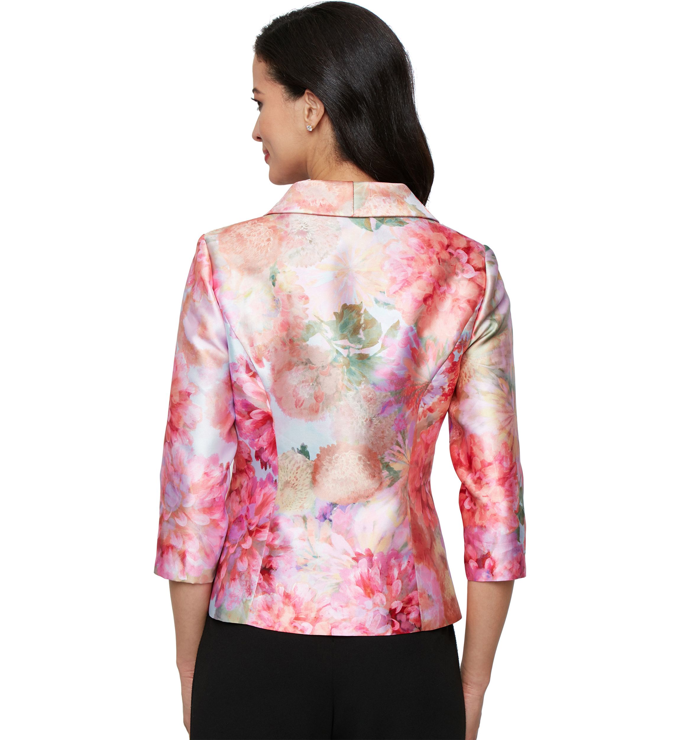 Womens 3/4 Sleeve Printed Mikado Twinset