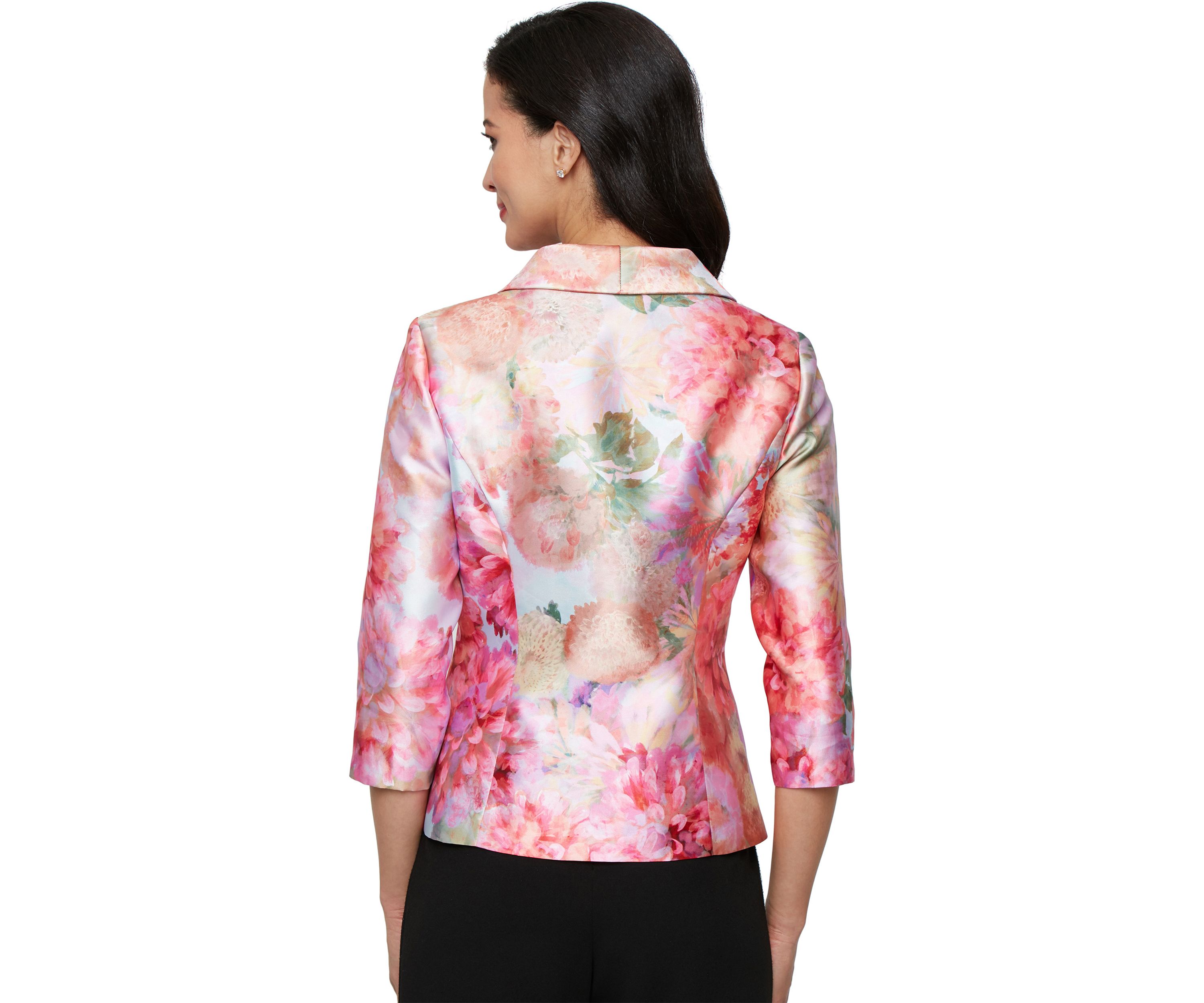 Womens 3/4 Sleeve Printed Mikado Twinset