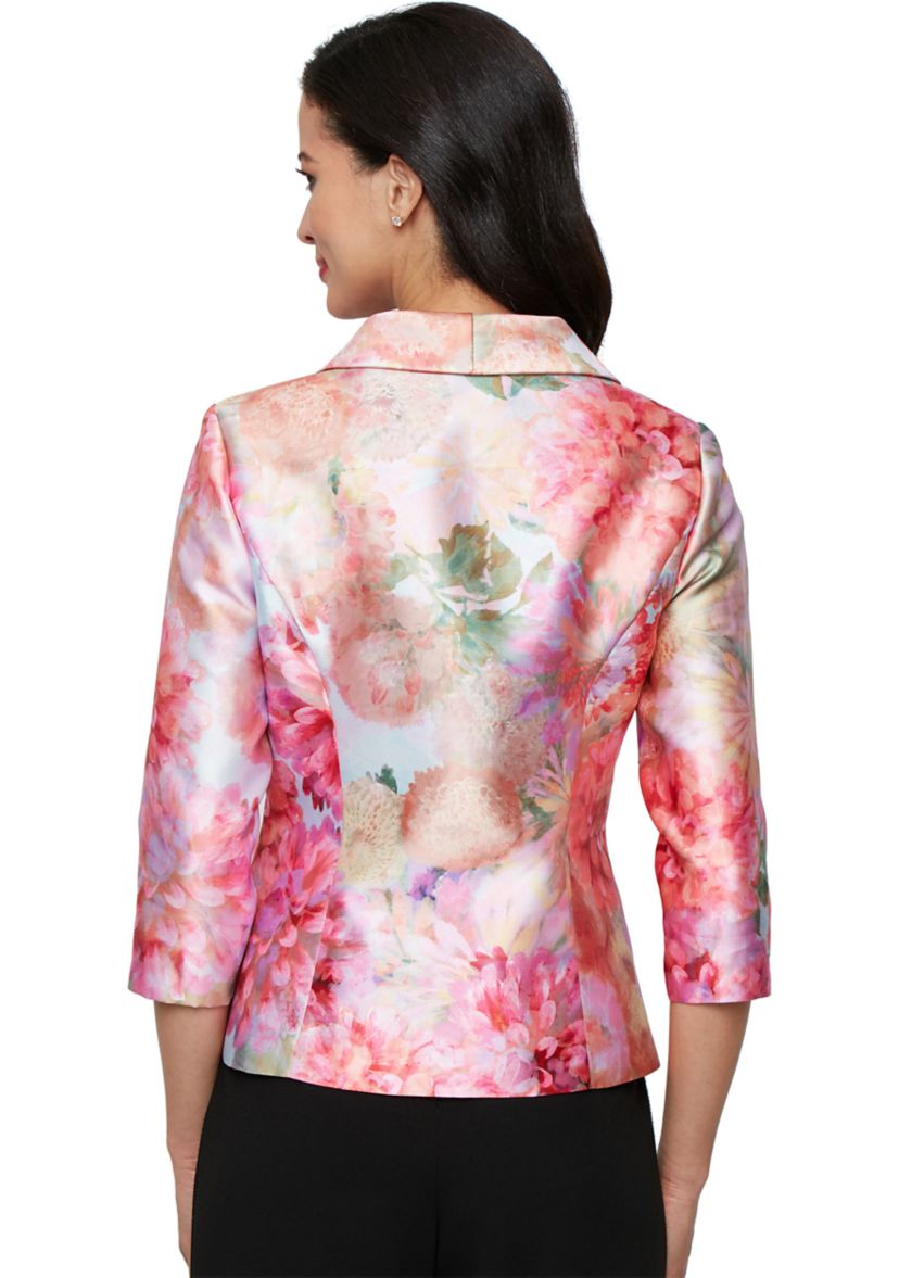 Womens 3/4 Sleeve Printed Mikado Twinset