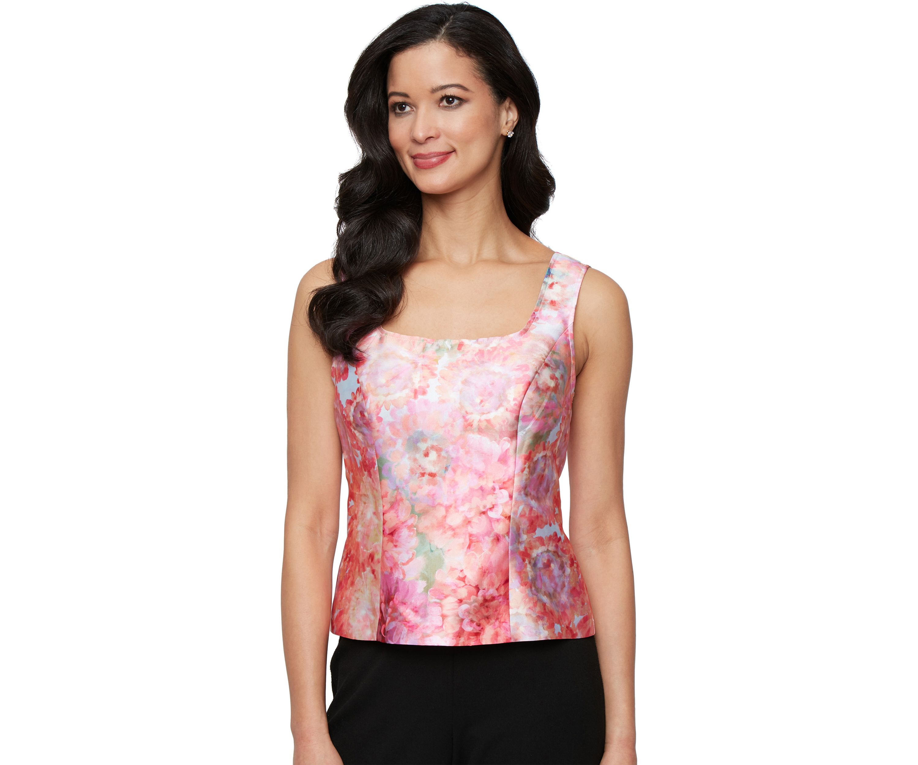 Womens 3/4 Sleeve Printed Mikado Twinset