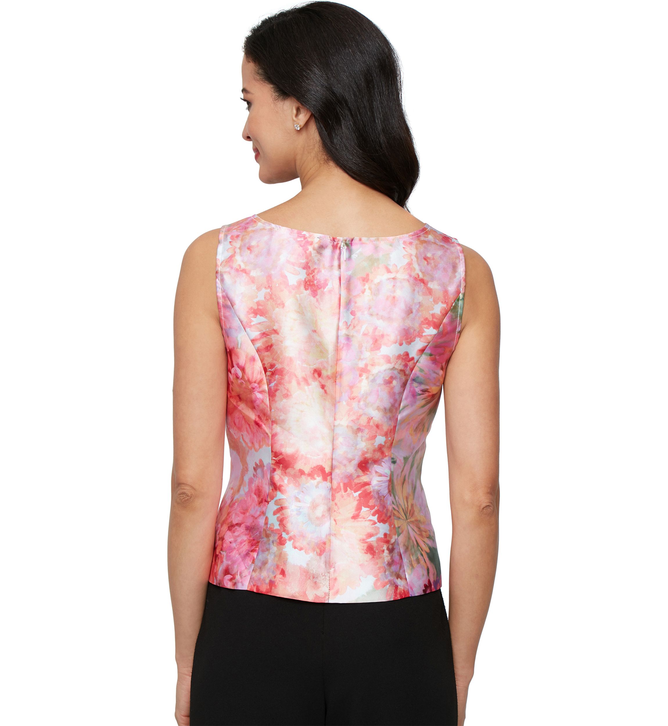 Womens 3/4 Sleeve Printed Mikado Twinset