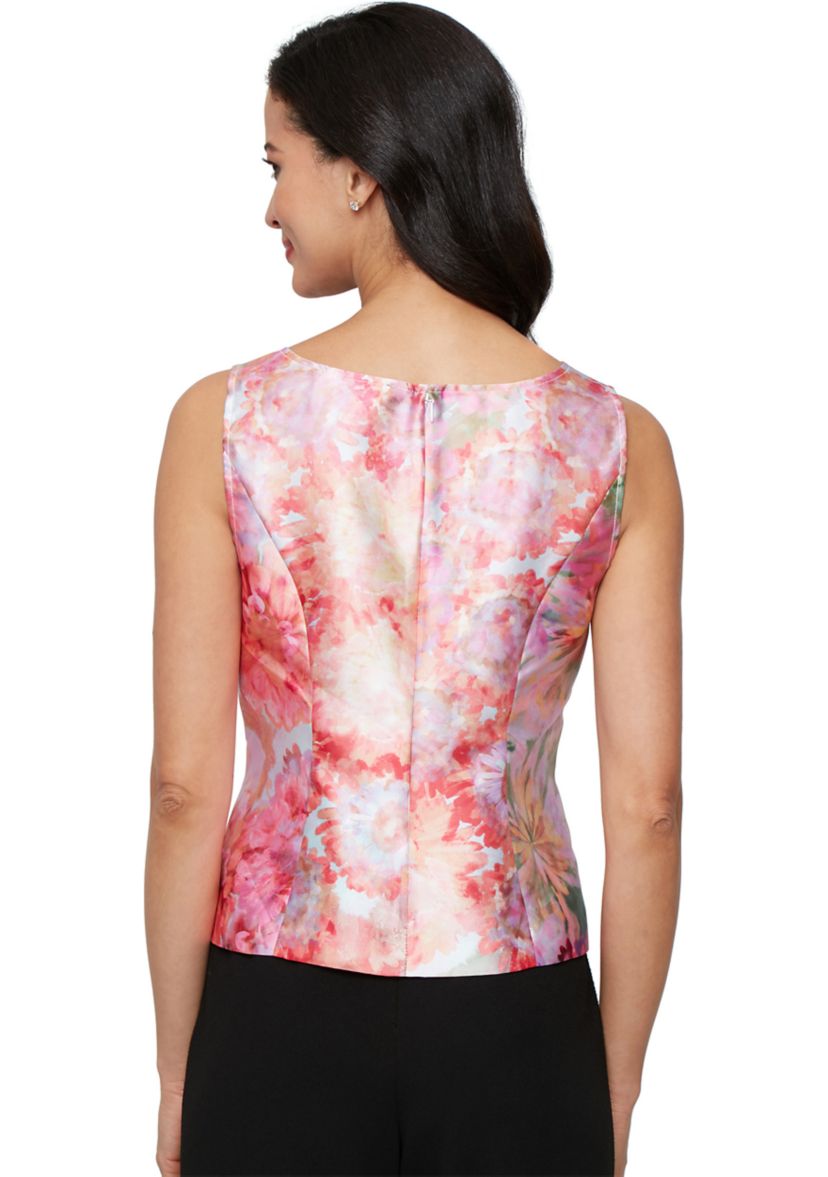 Womens 3/4 Sleeve Printed Mikado Twinset