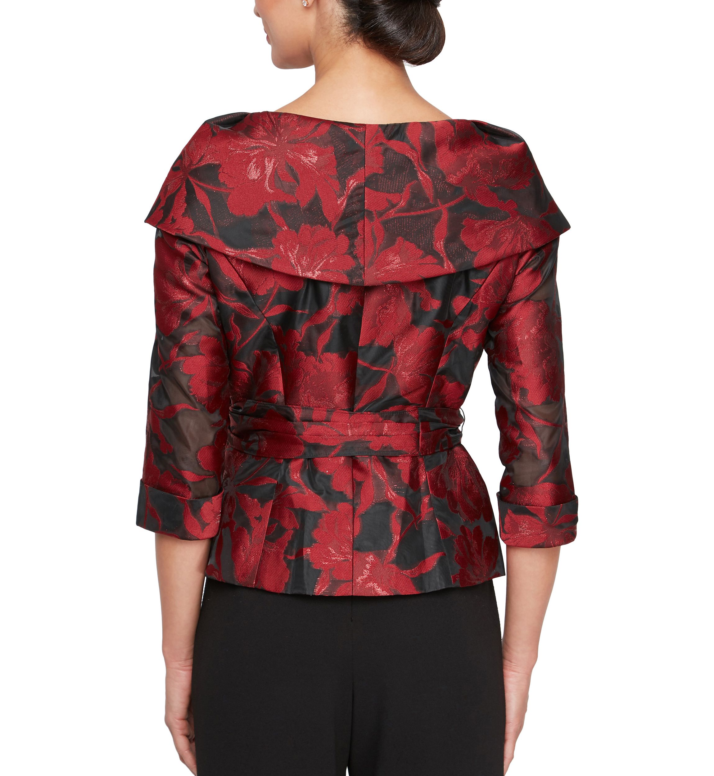 Womens V-Neck Floral Printed Wrap Blouse