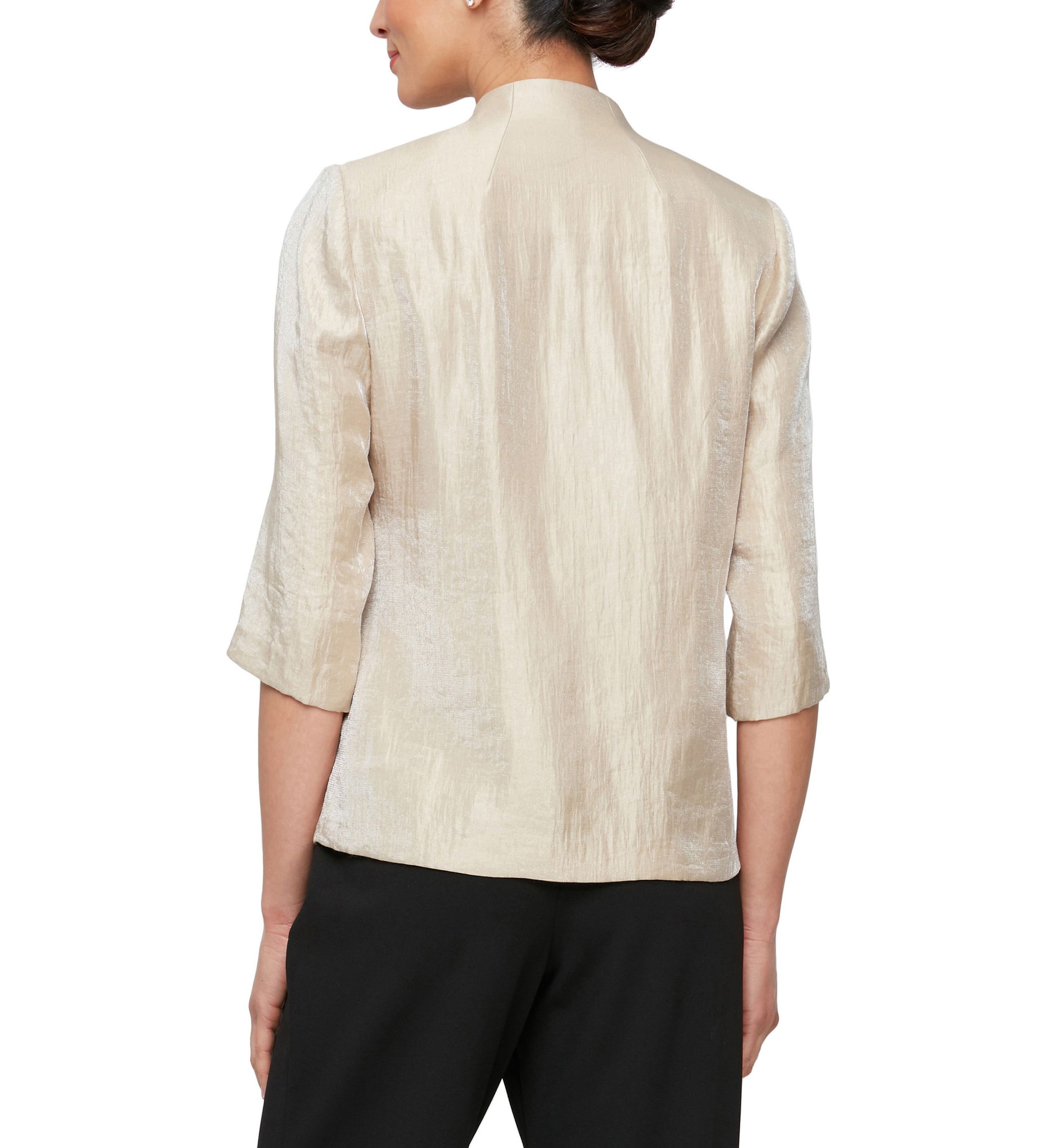 Blouse with Asymmetric Overlay Hem