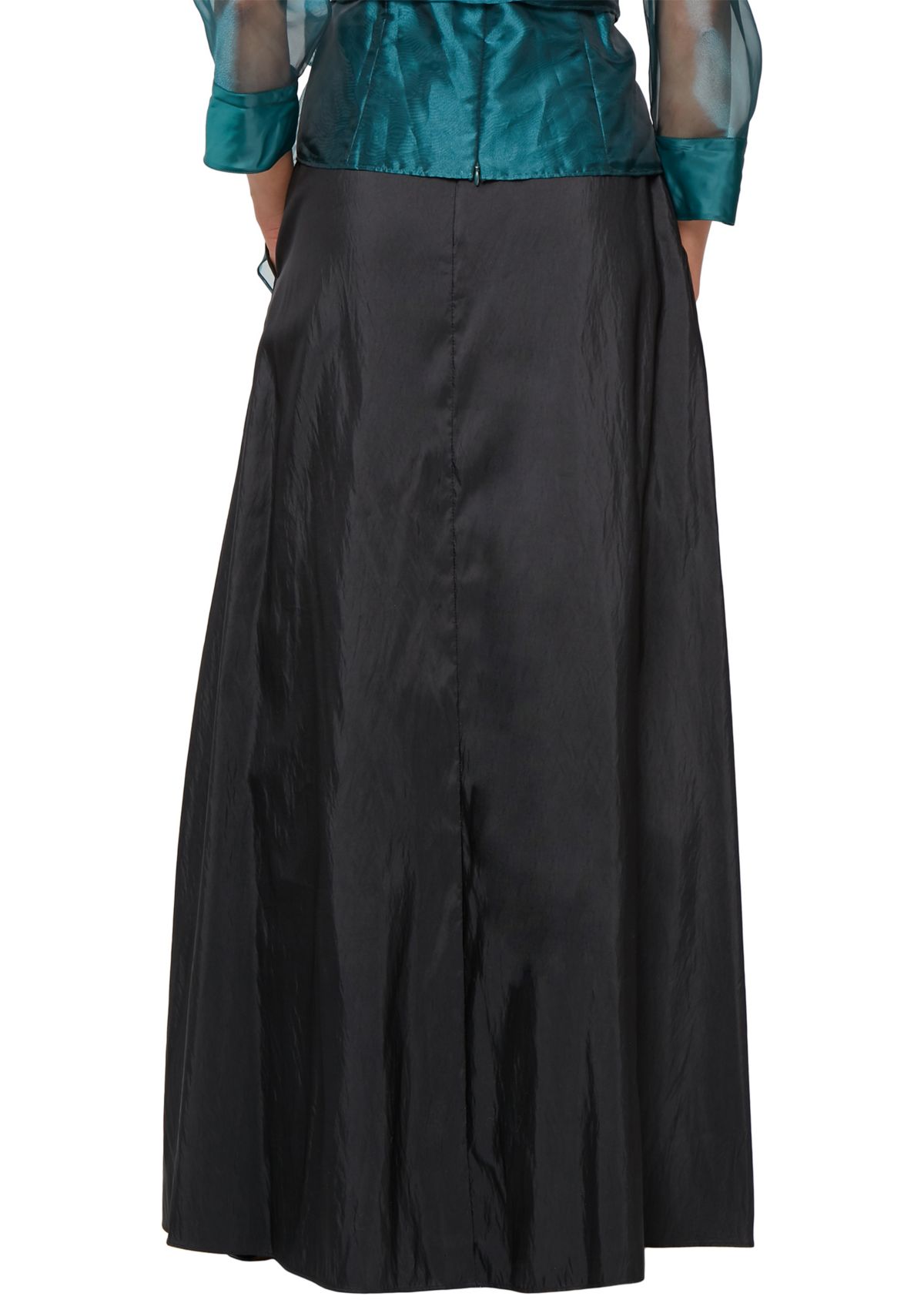 Long A-Line Taffeta Skirt