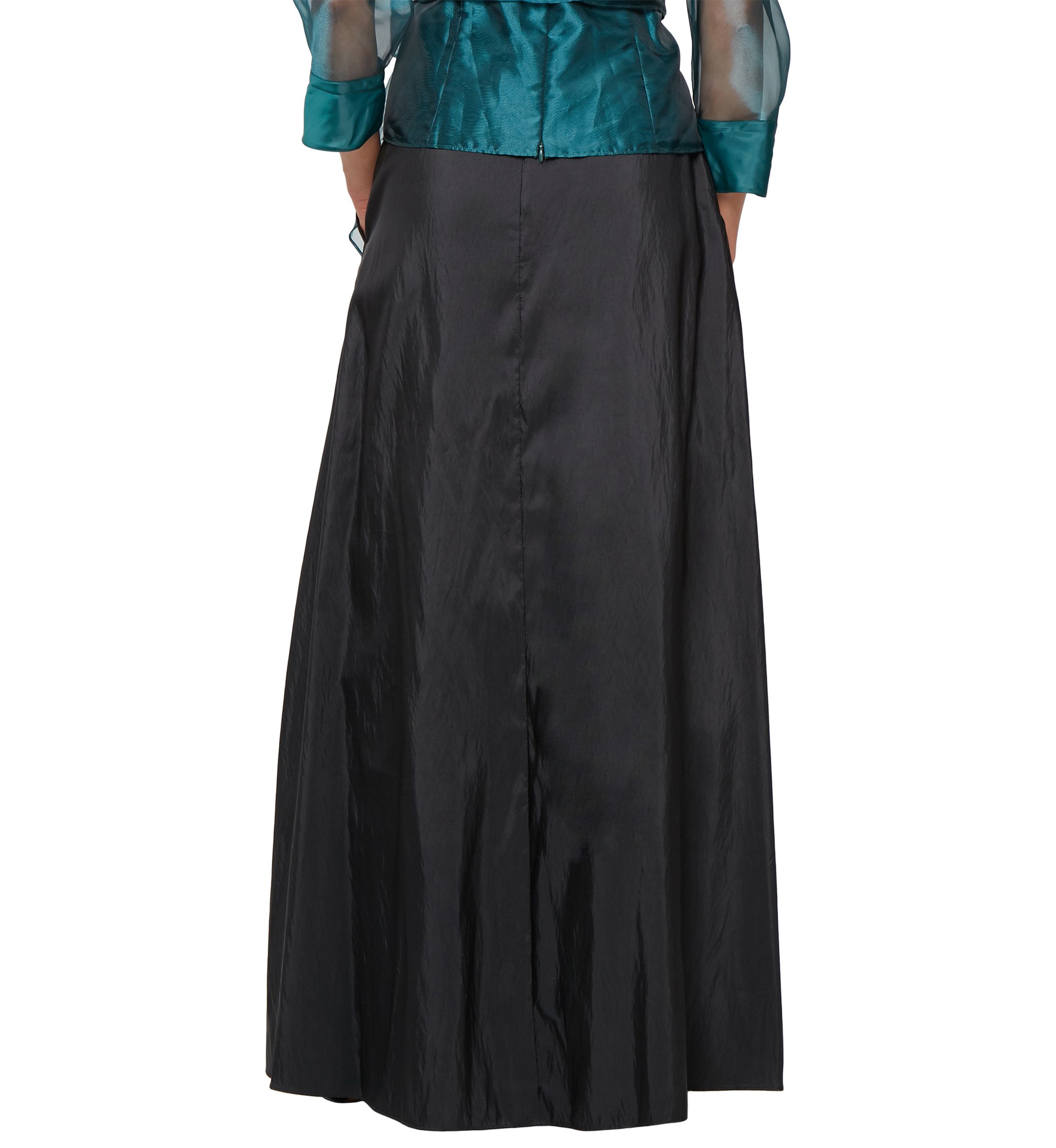 Long A-Line Taffeta Skirt
