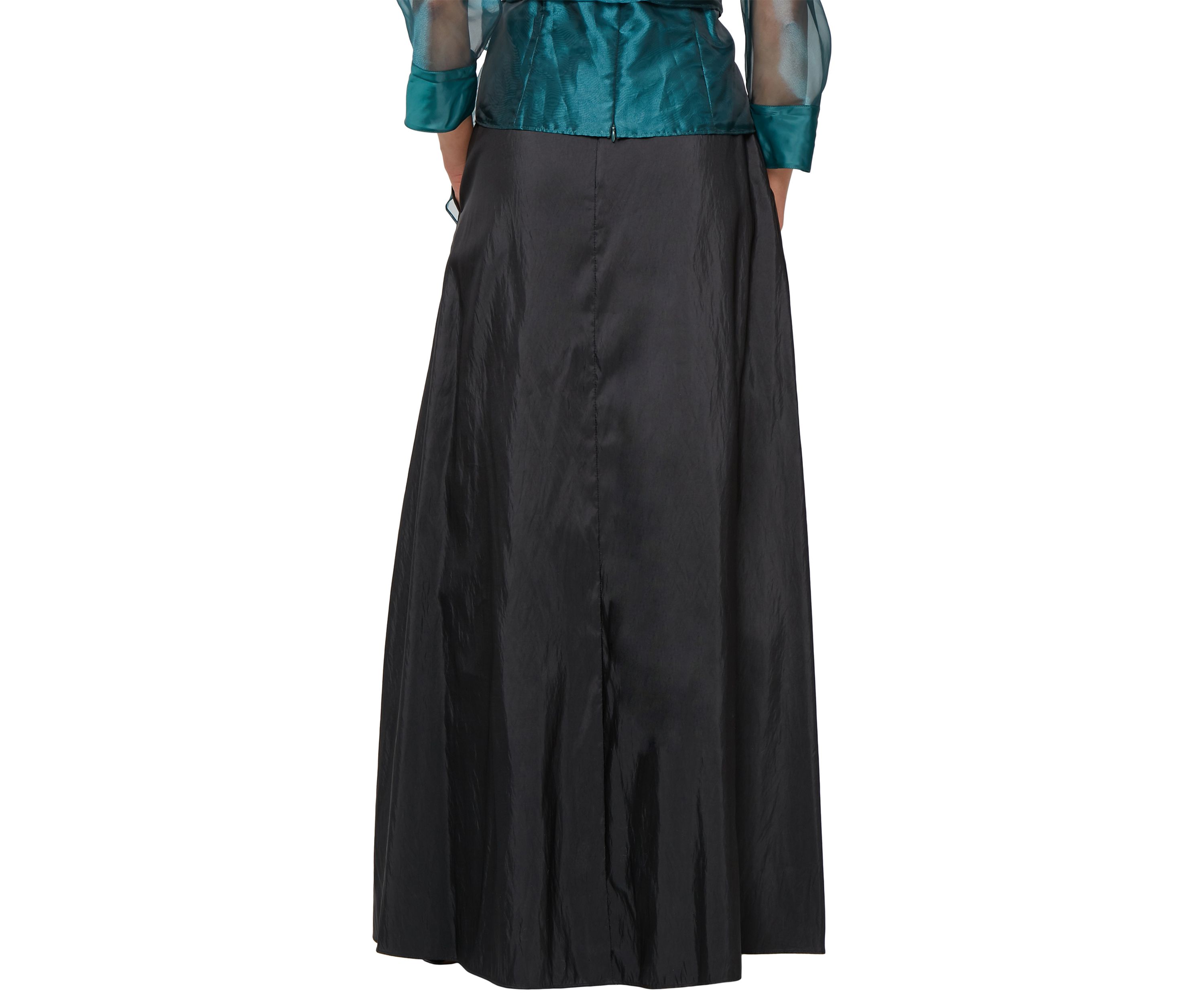 Long A-Line Taffeta Skirt