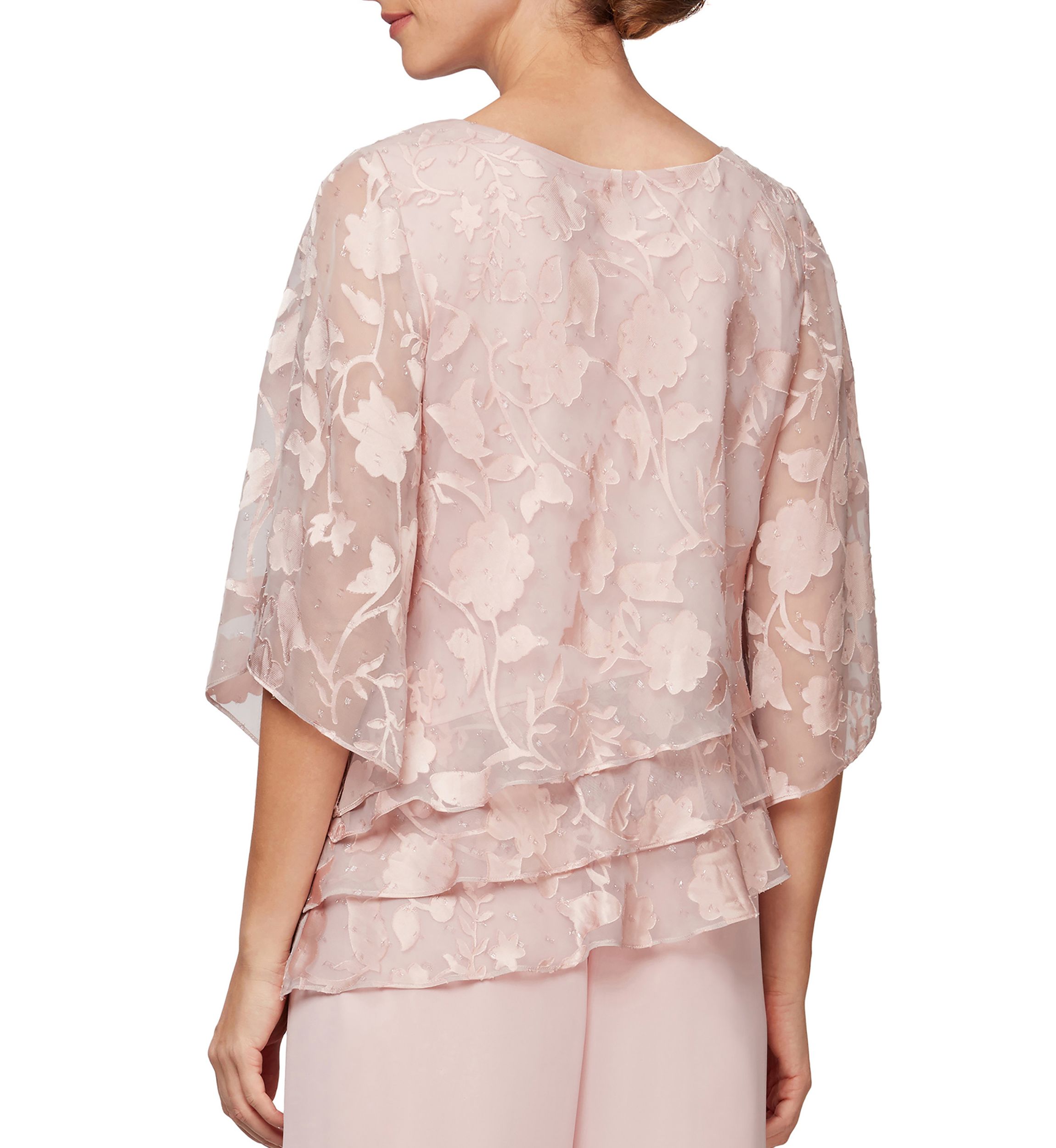 3/4 Sleeve Printed Mandarin Neck Twinset