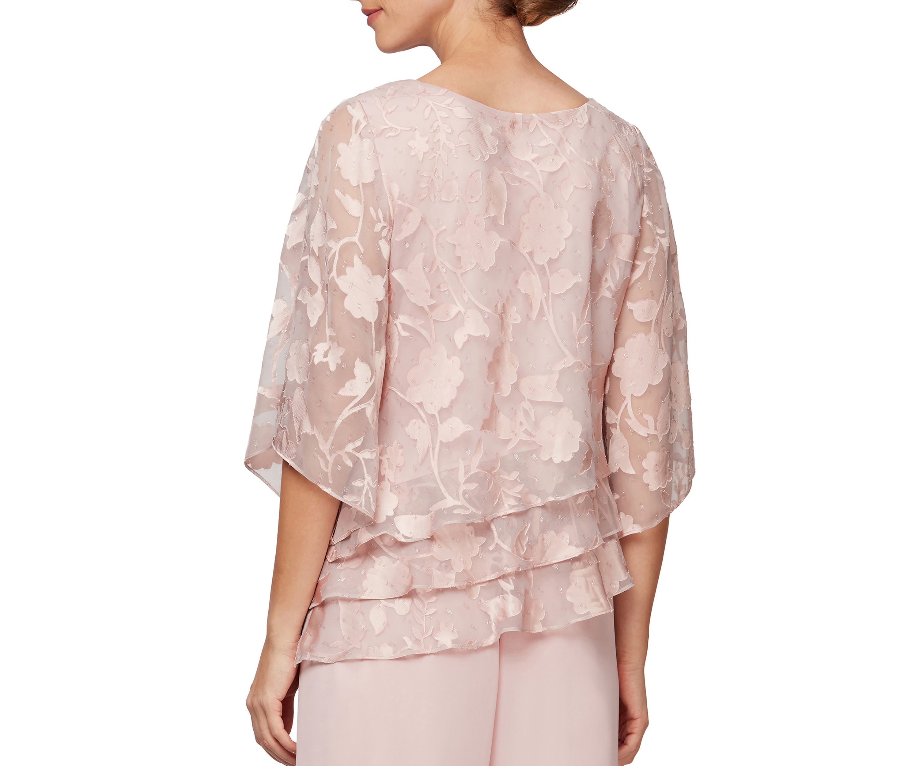 3/4 Sleeve Printed Mandarin Neck Twinset