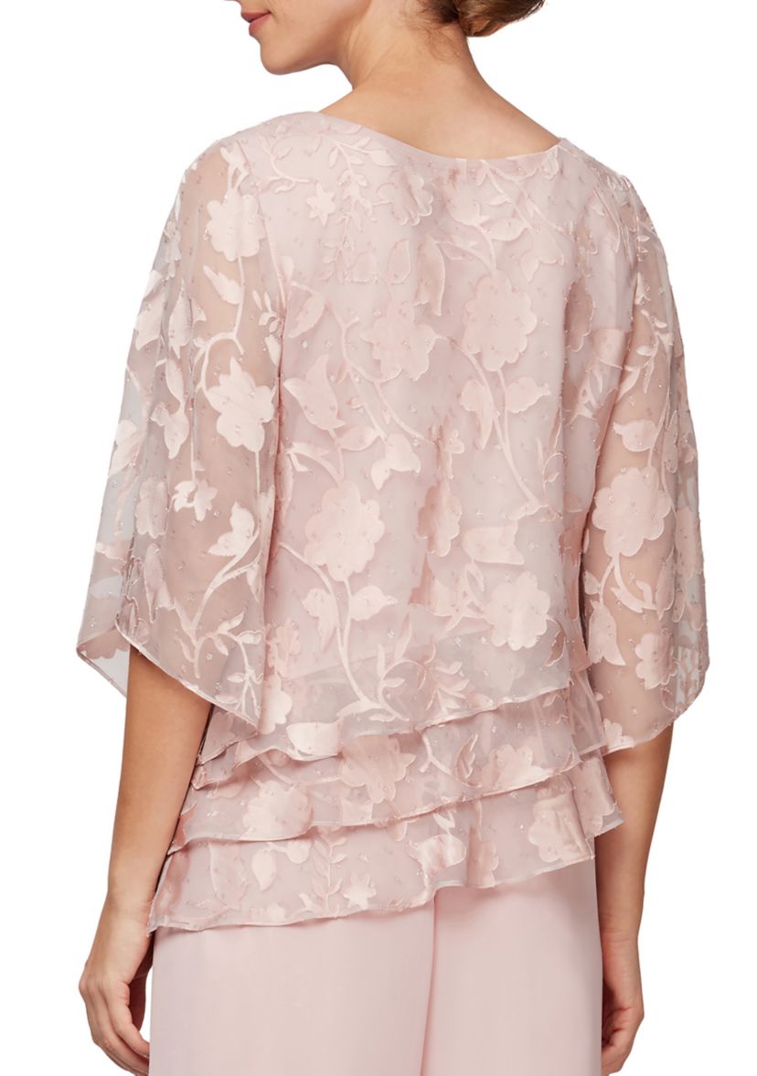 3/4 Sleeve Printed Mandarin Neck Twinset