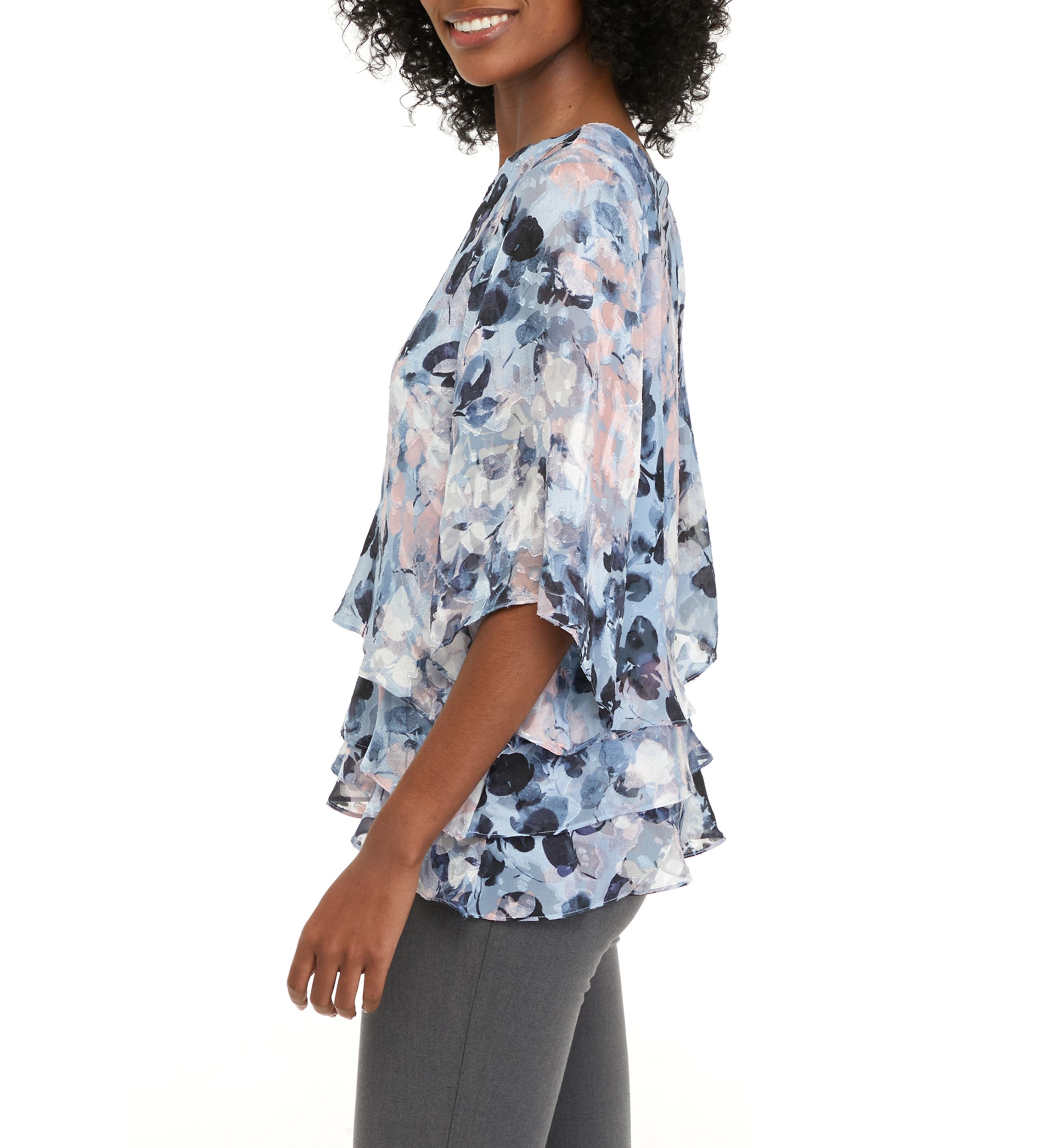 Womens 3/4 Sleeve Printed Blouse