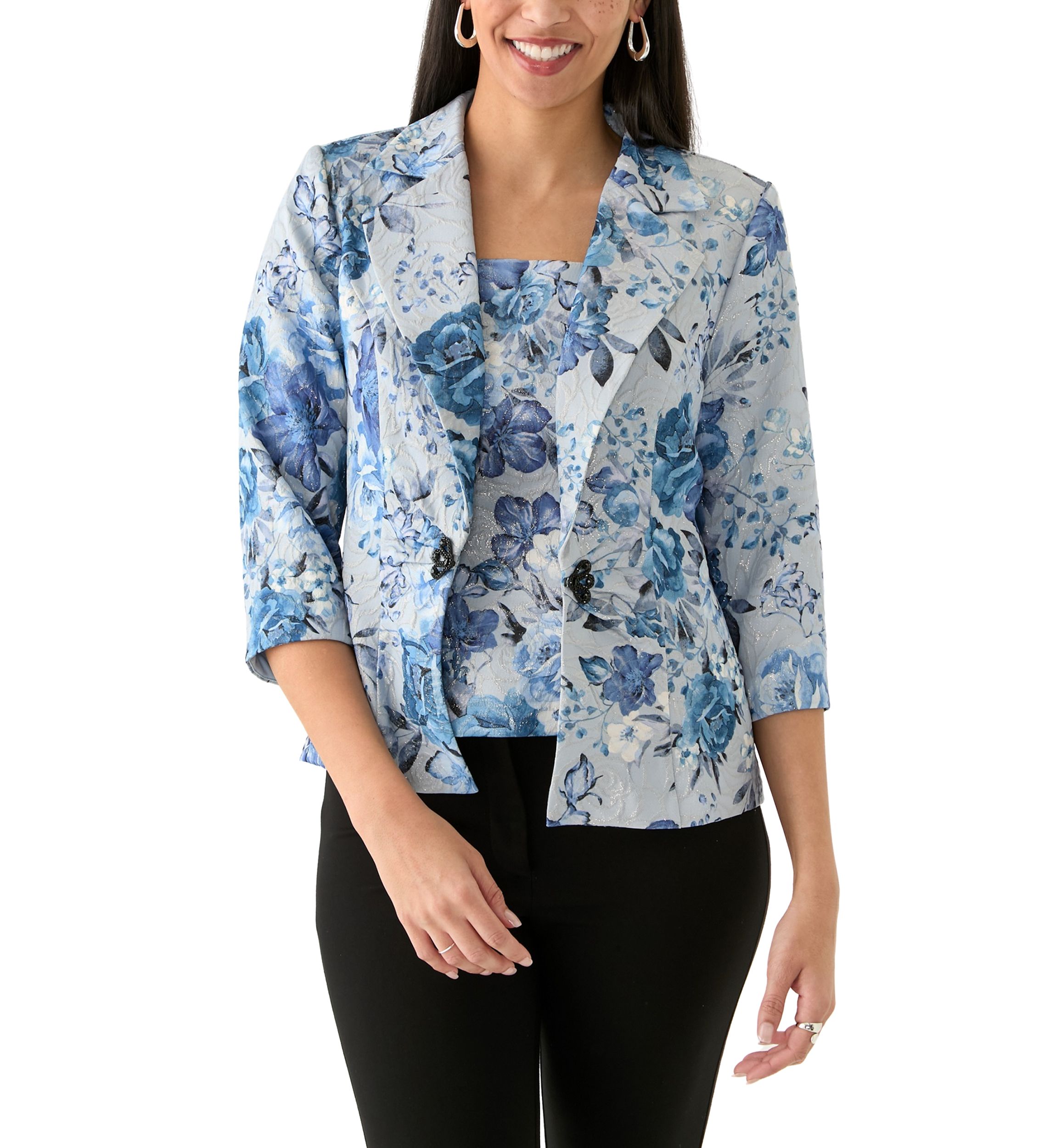 Womens Floral Printed 2Fer Top
