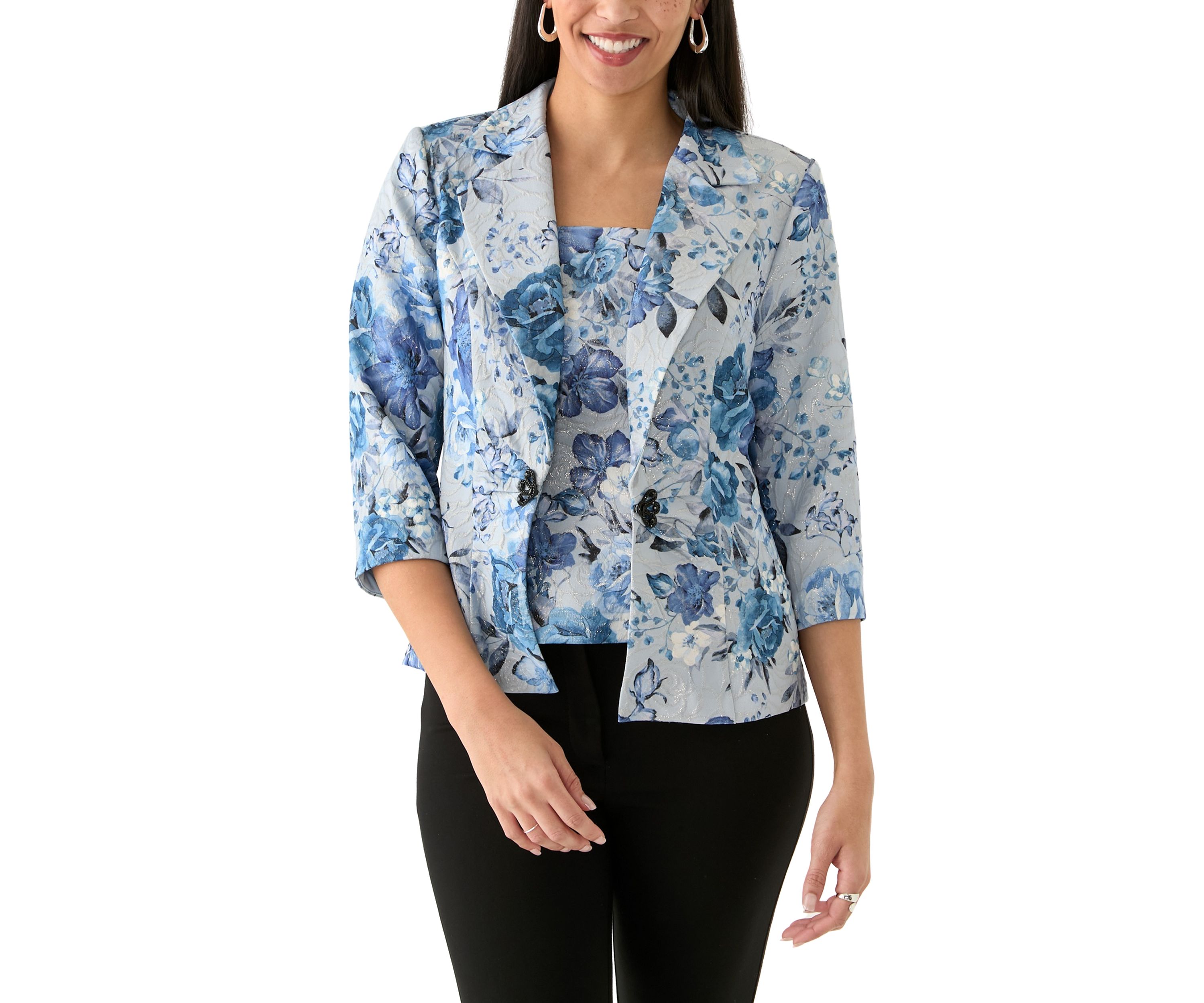 Womens Floral Printed 2Fer Top
