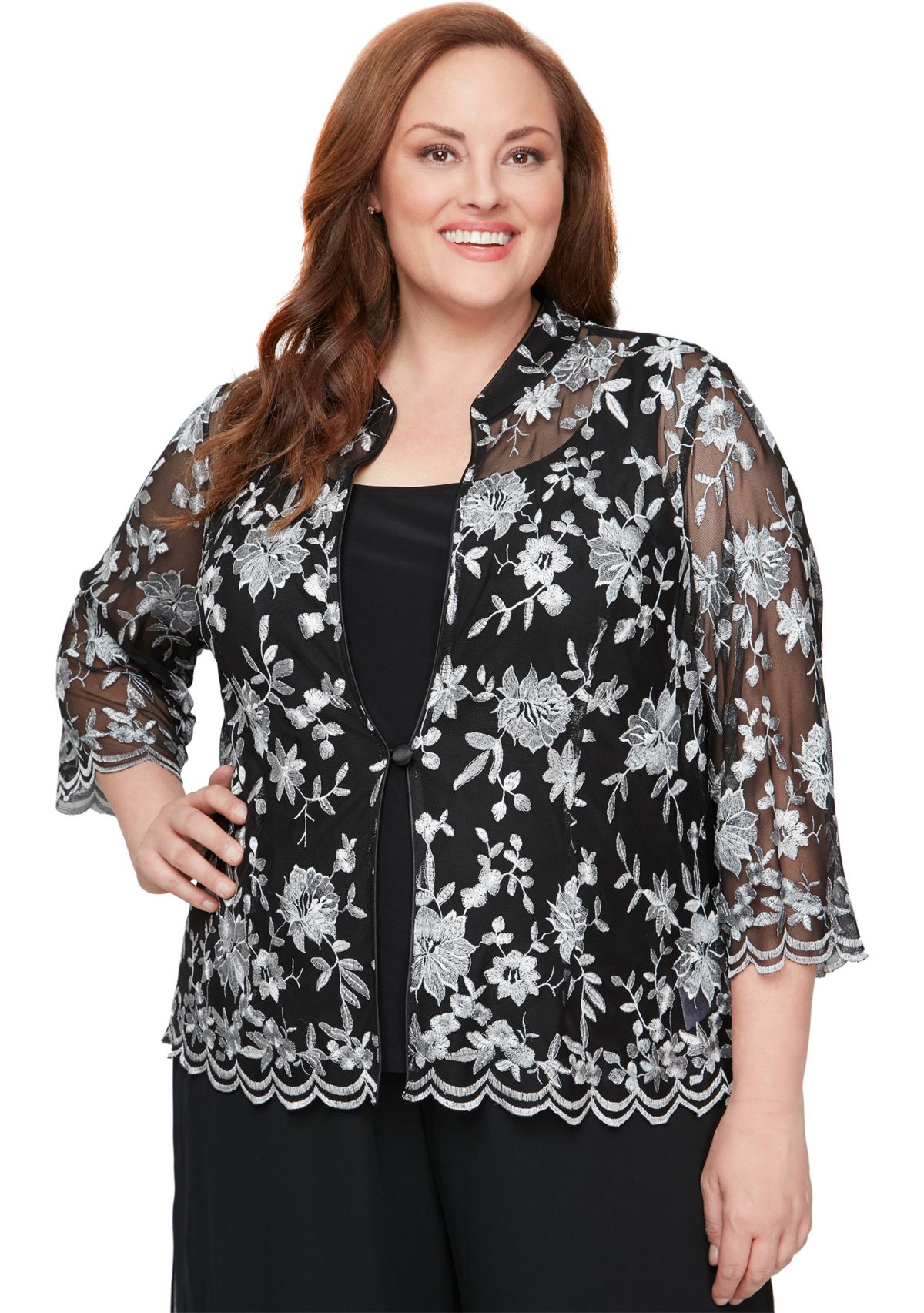 Plus Size 3/4 Sleeve Twinset