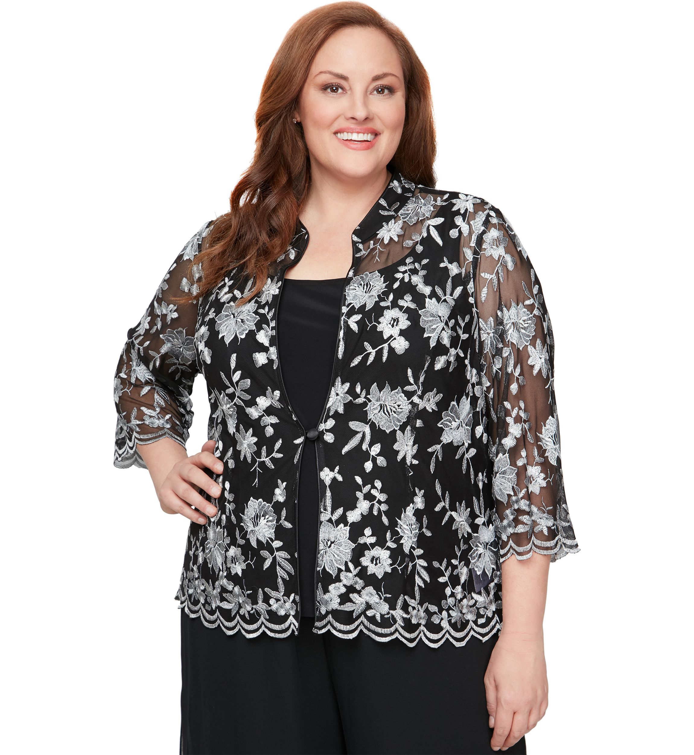 Plus Size 3/4 Sleeve Twinset