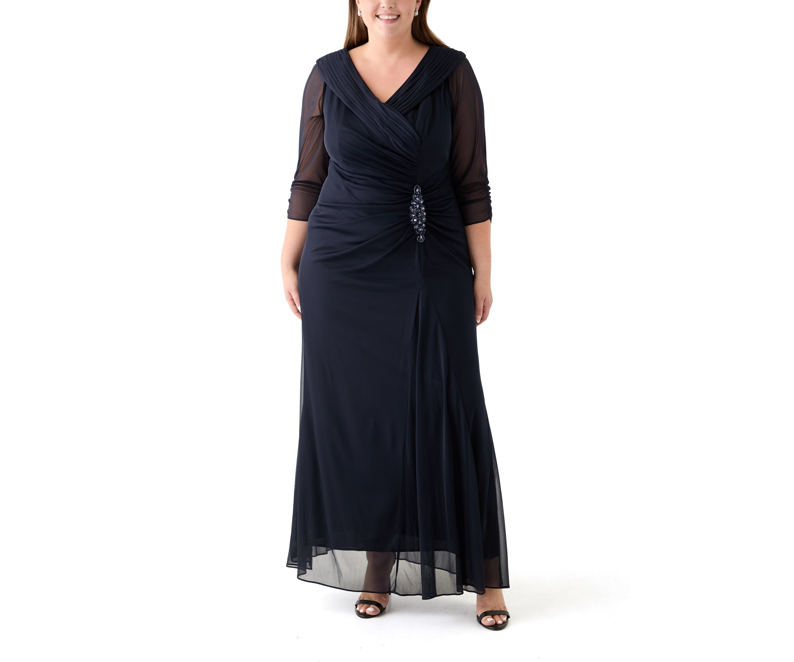 Plus Size Long Portrait Collar Dress