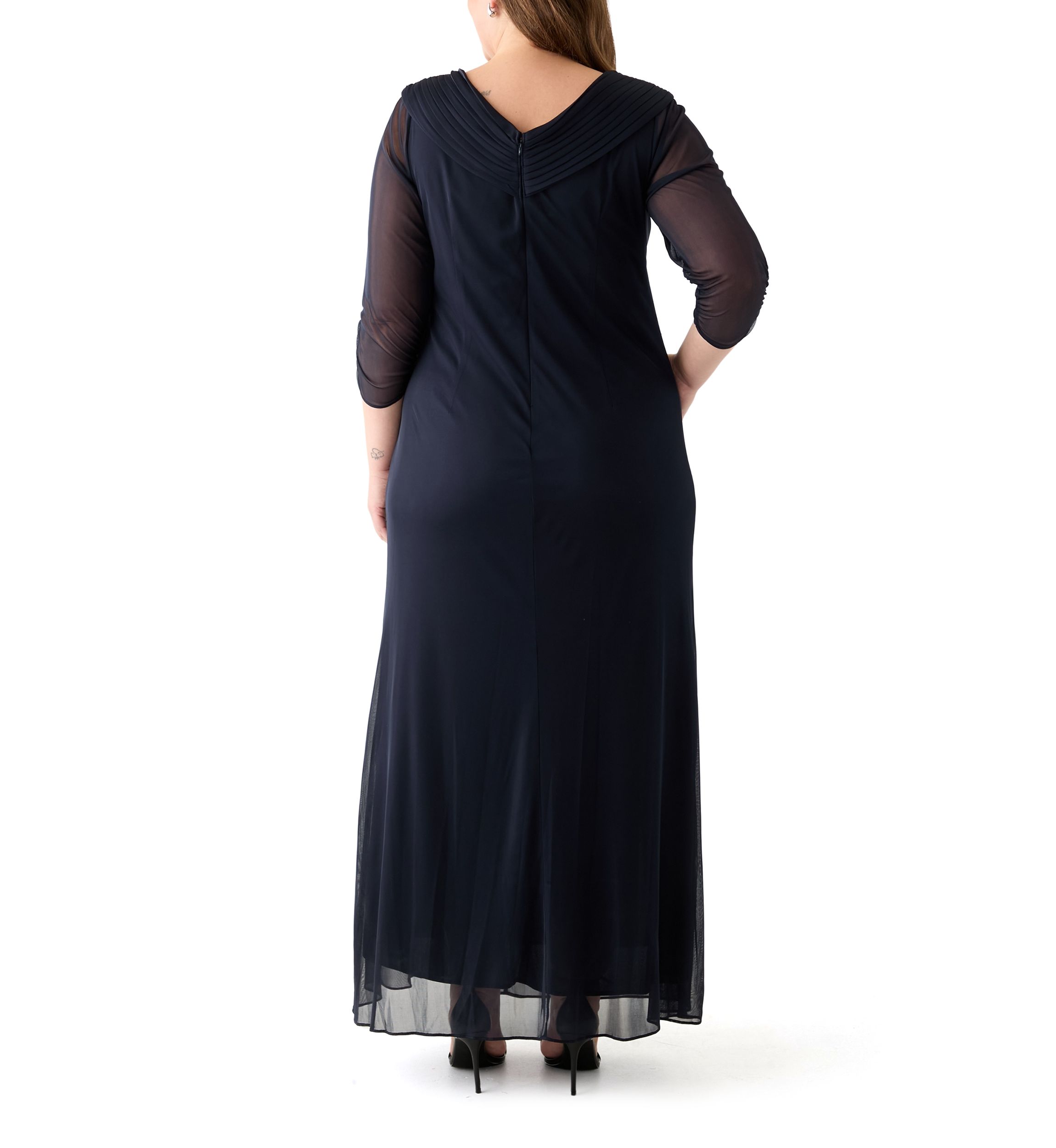 Plus Size Long Portrait Collar Dress