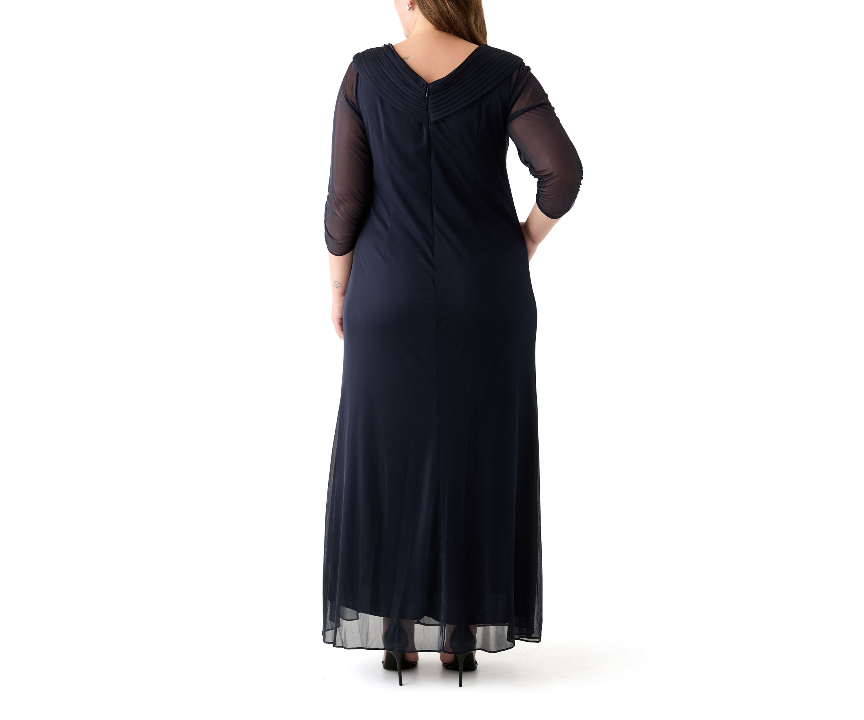 Plus Size Long Portrait Collar Dress