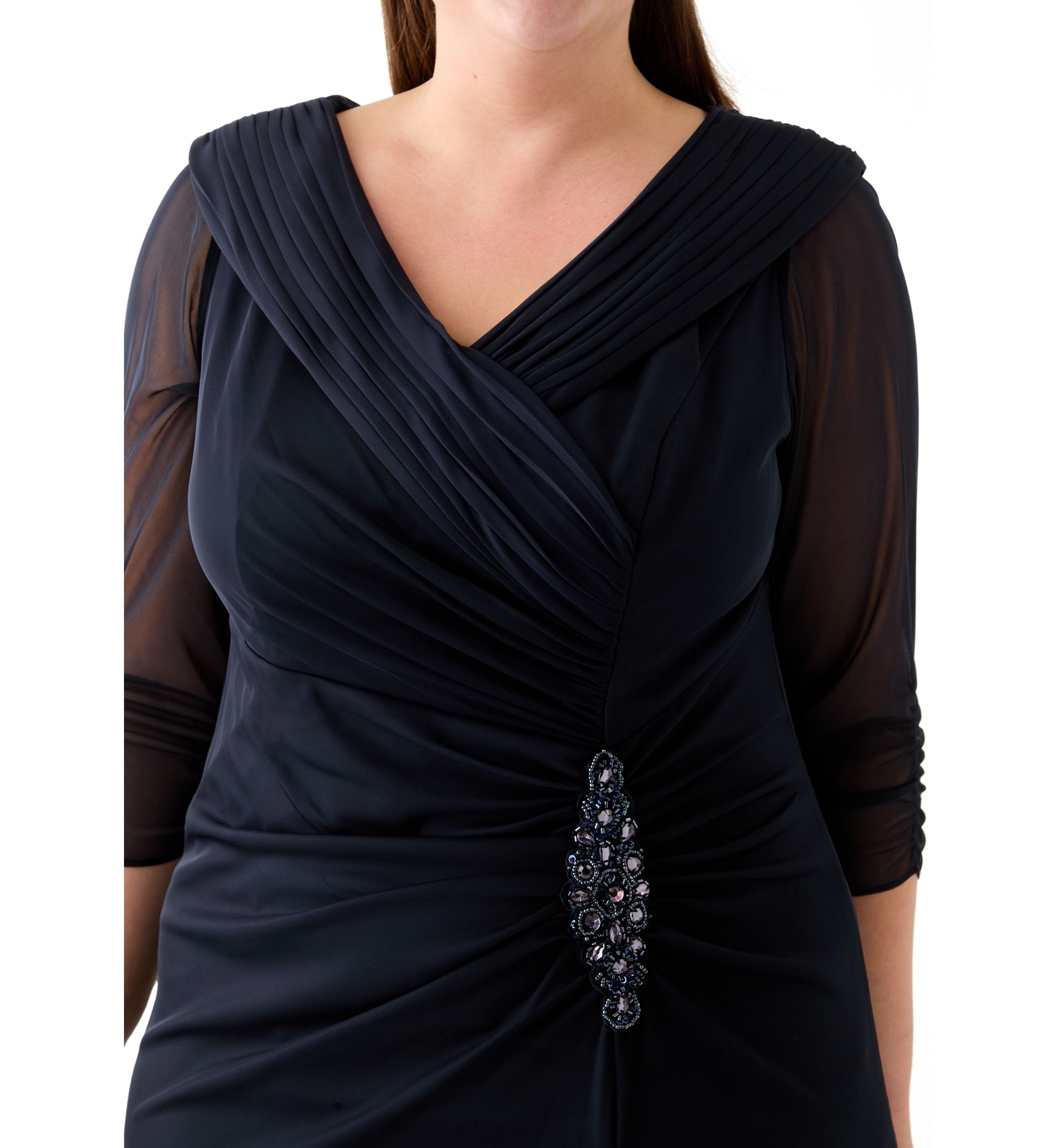 Plus Size Long Portrait Collar Dress