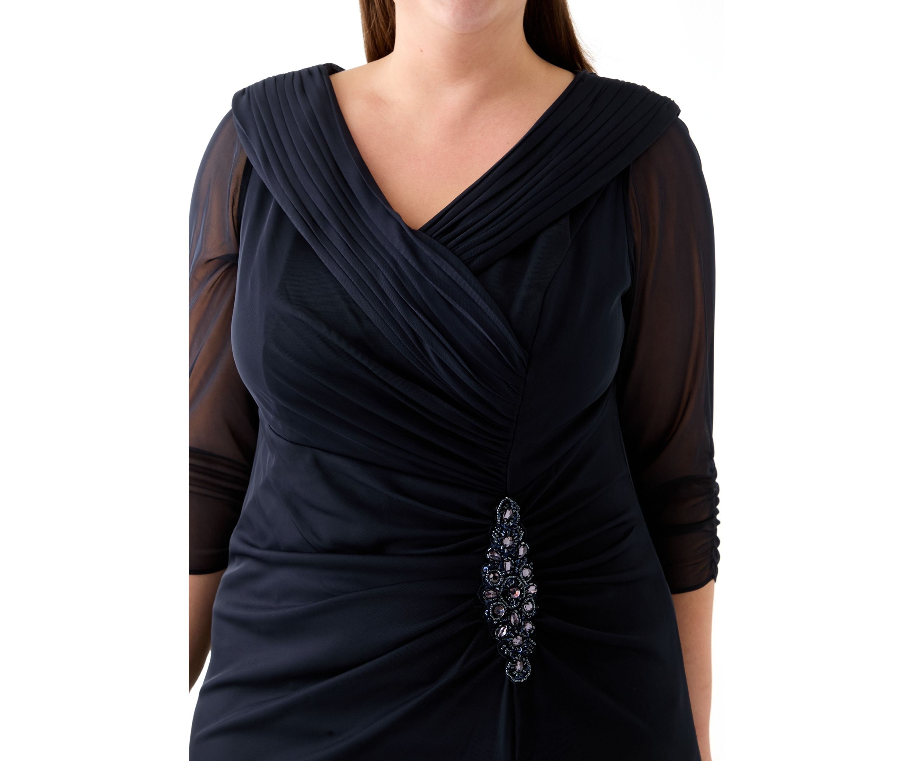 Plus Size Long Portrait Collar Dress
