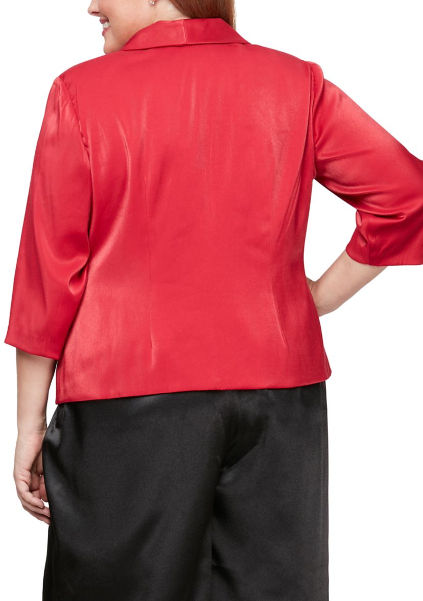 Plus Size 3/4 Sleeve Side Closure Blouse