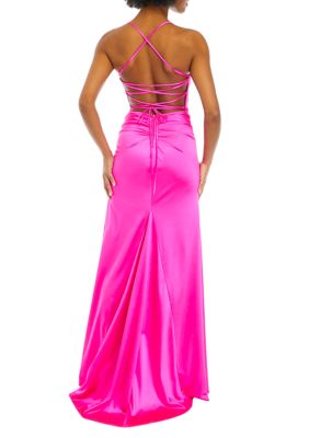 Women's Cowl Neck Satin Slim Gown