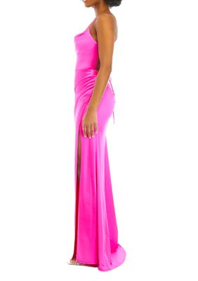 Women's Cowl Neck Satin Slim Gown