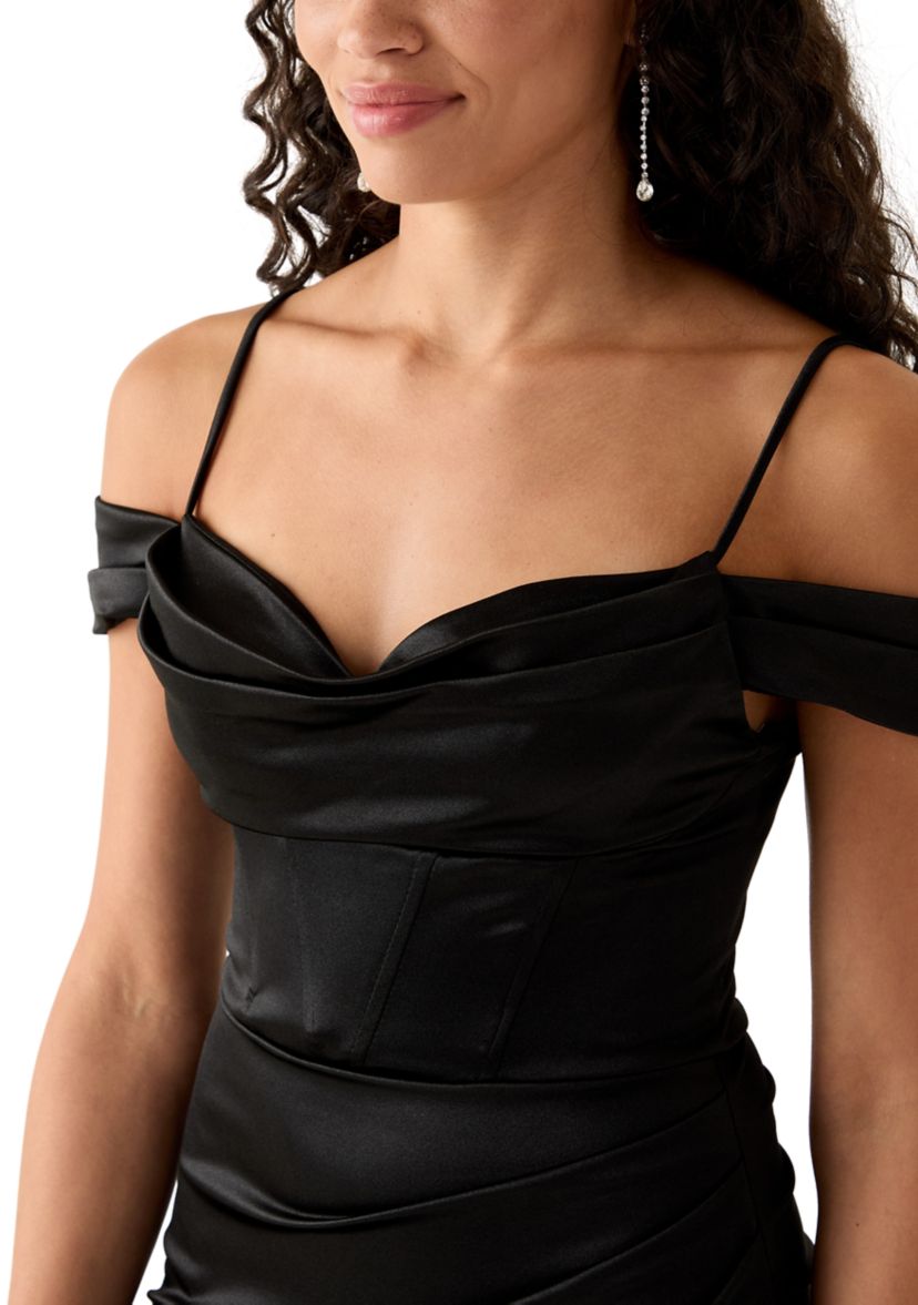  Off-the-Shoulder Spaghetti Strap Bustier Short Dress