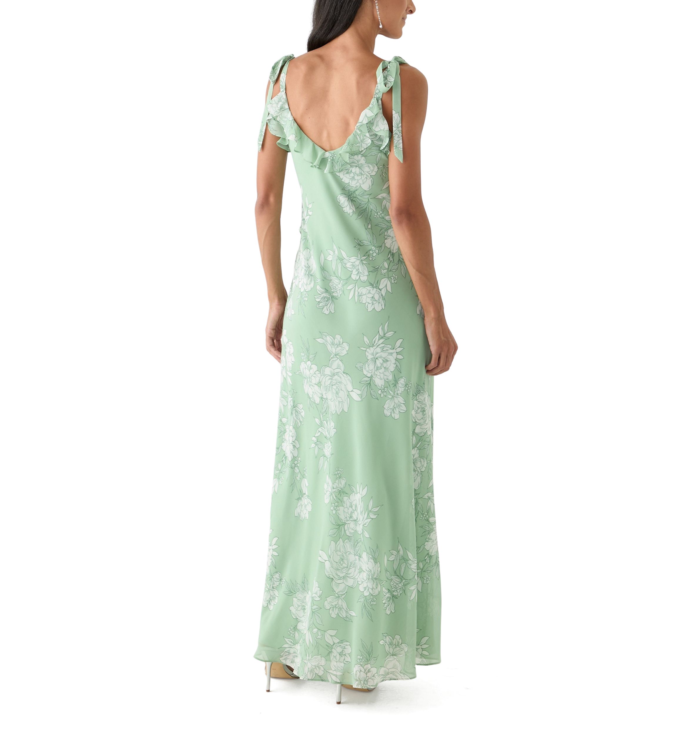 Womens Sleeveless Floral Printed Maxi Dress