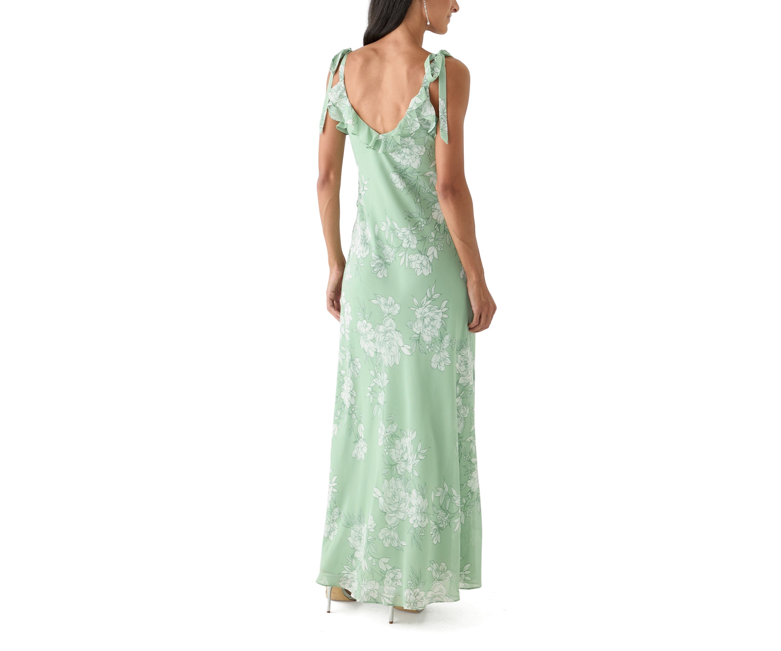 Womens Sleeveless Floral Printed Maxi Dress