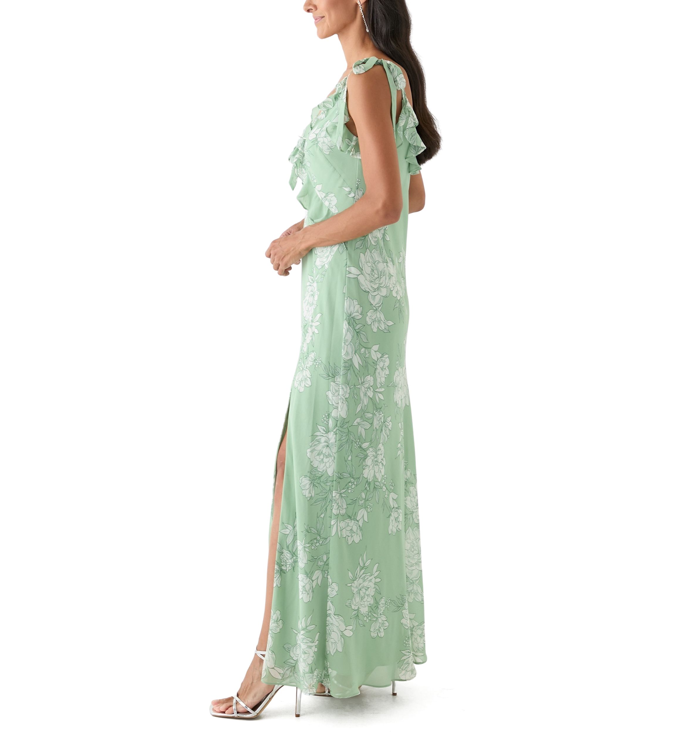 Womens Sleeveless Floral Printed Maxi Dress