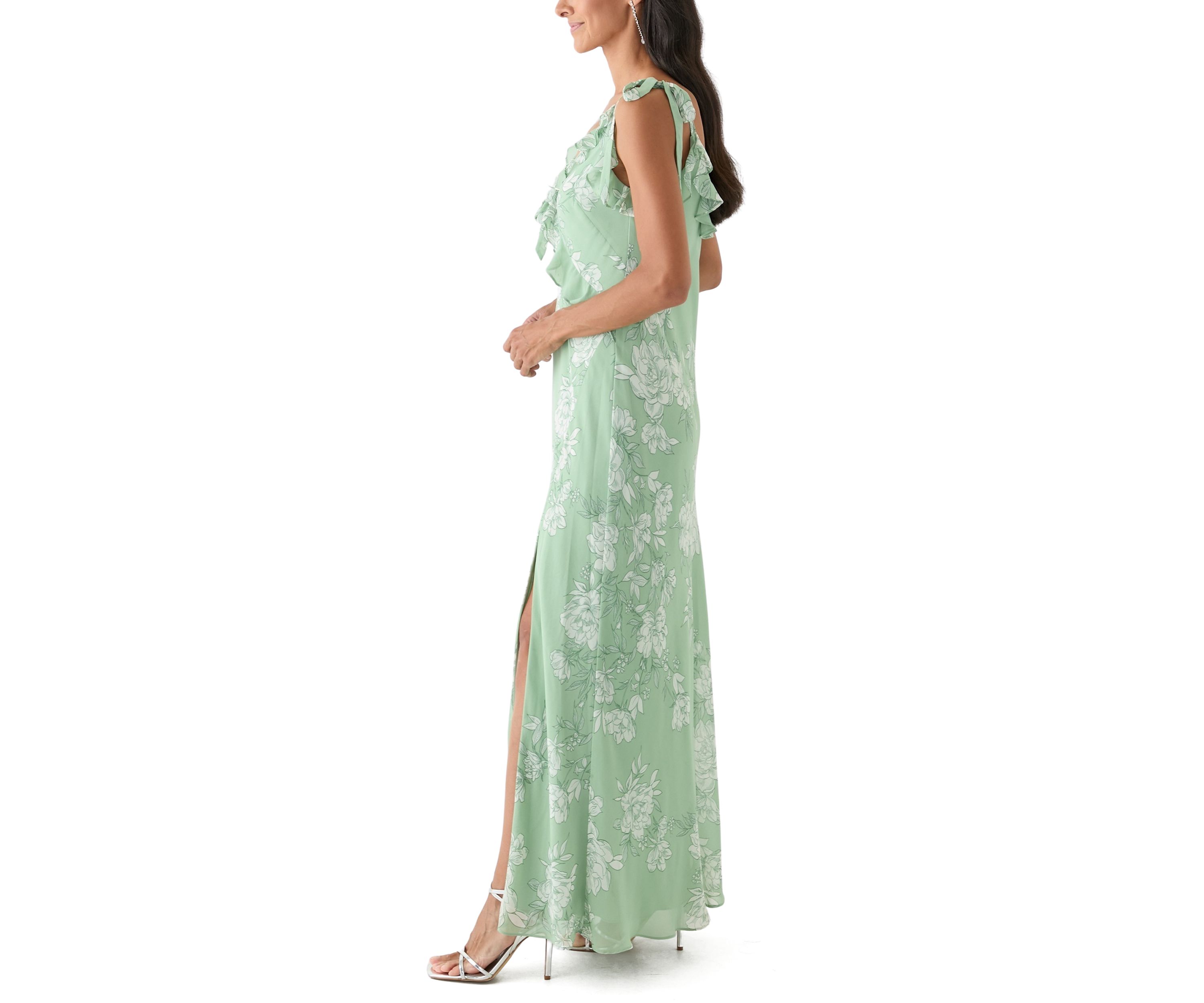 Womens Sleeveless Floral Printed Maxi Dress