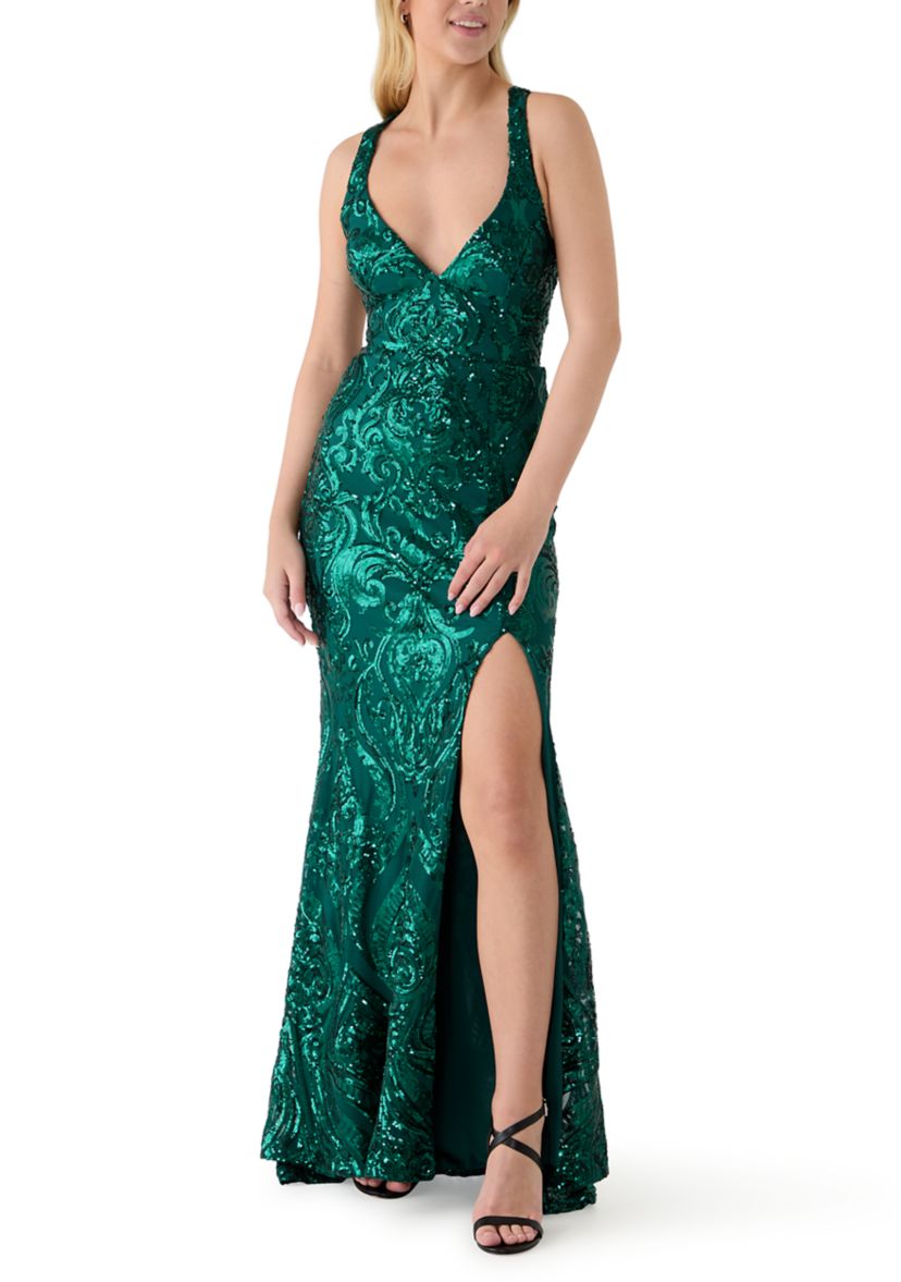 B. Darlin Women's Pattern Sequin Gown, 0