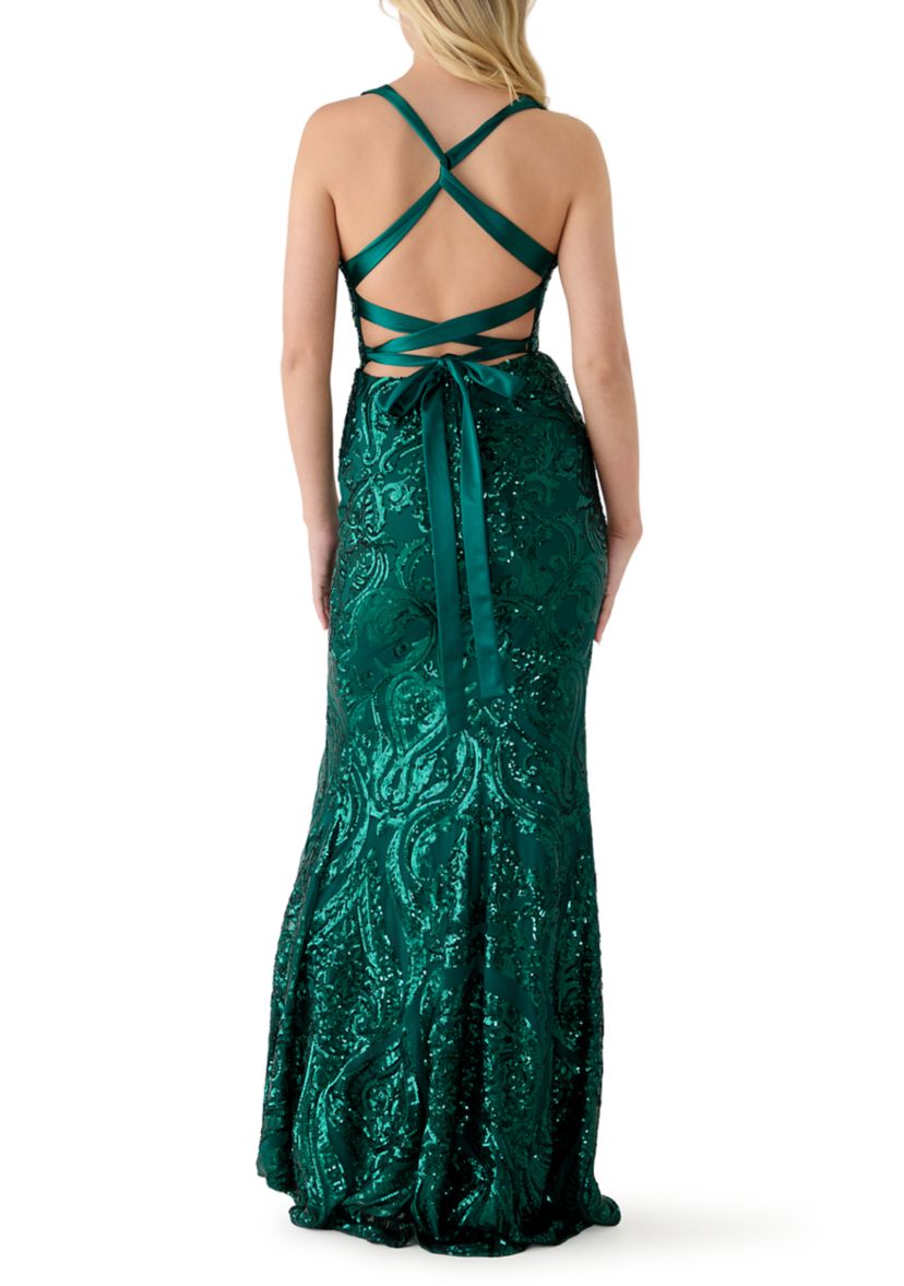 B. Darlin Women's Pattern Sequin Gown, 0
