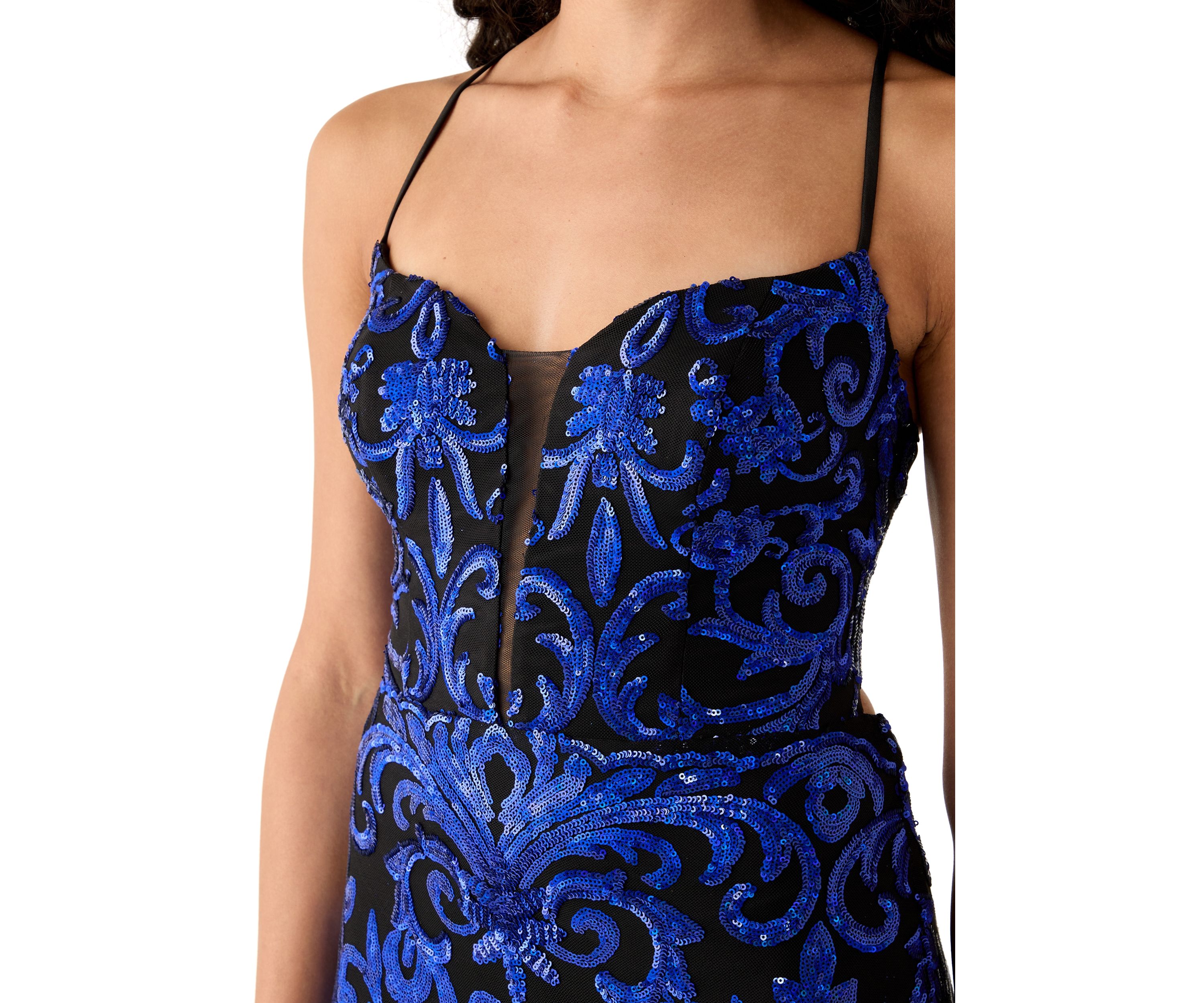 Spaghetti Strap V-Neck with Inster Bodycon Dress 