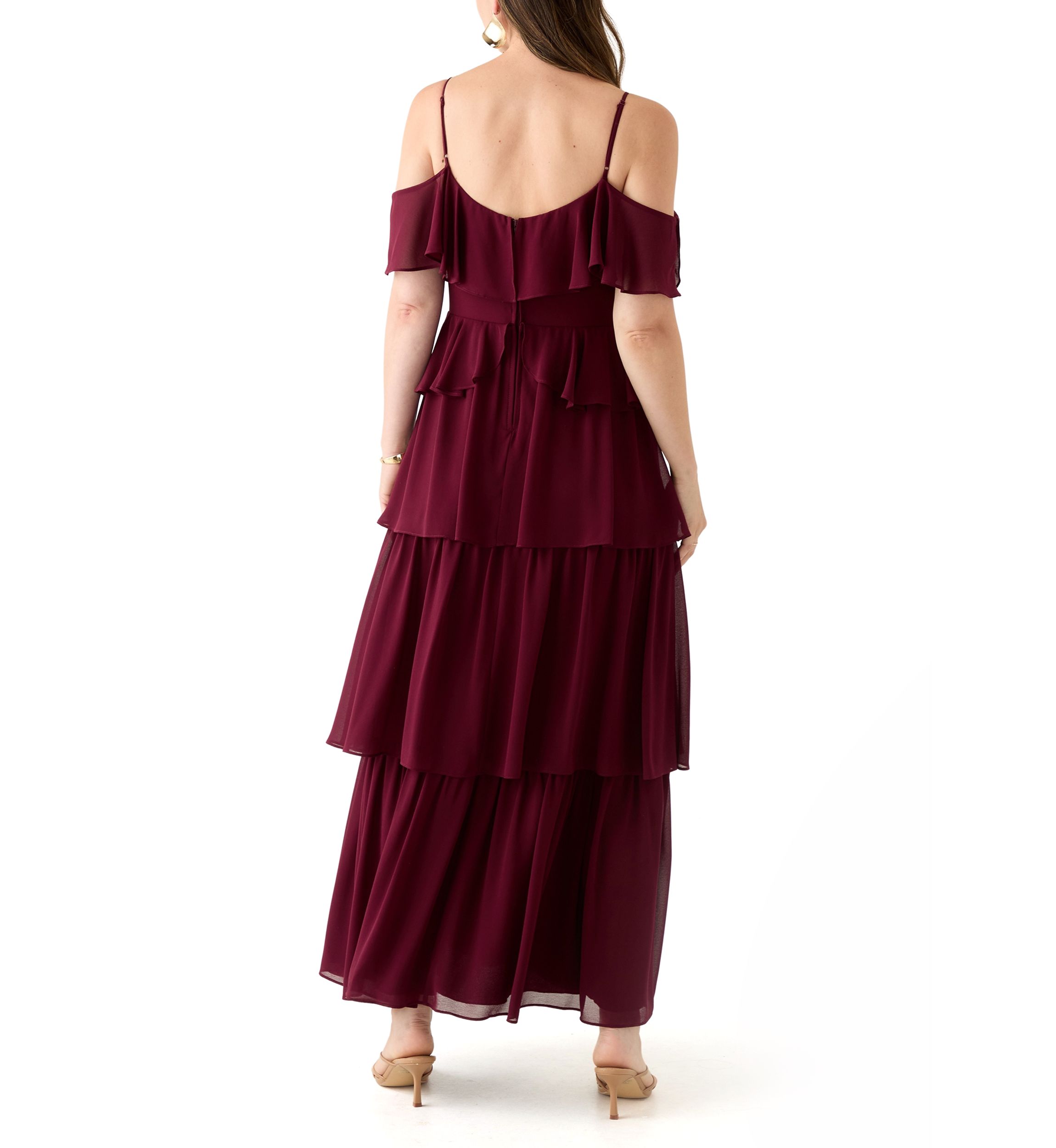 Spaghetti Strap Ruffle Maxi Dress 