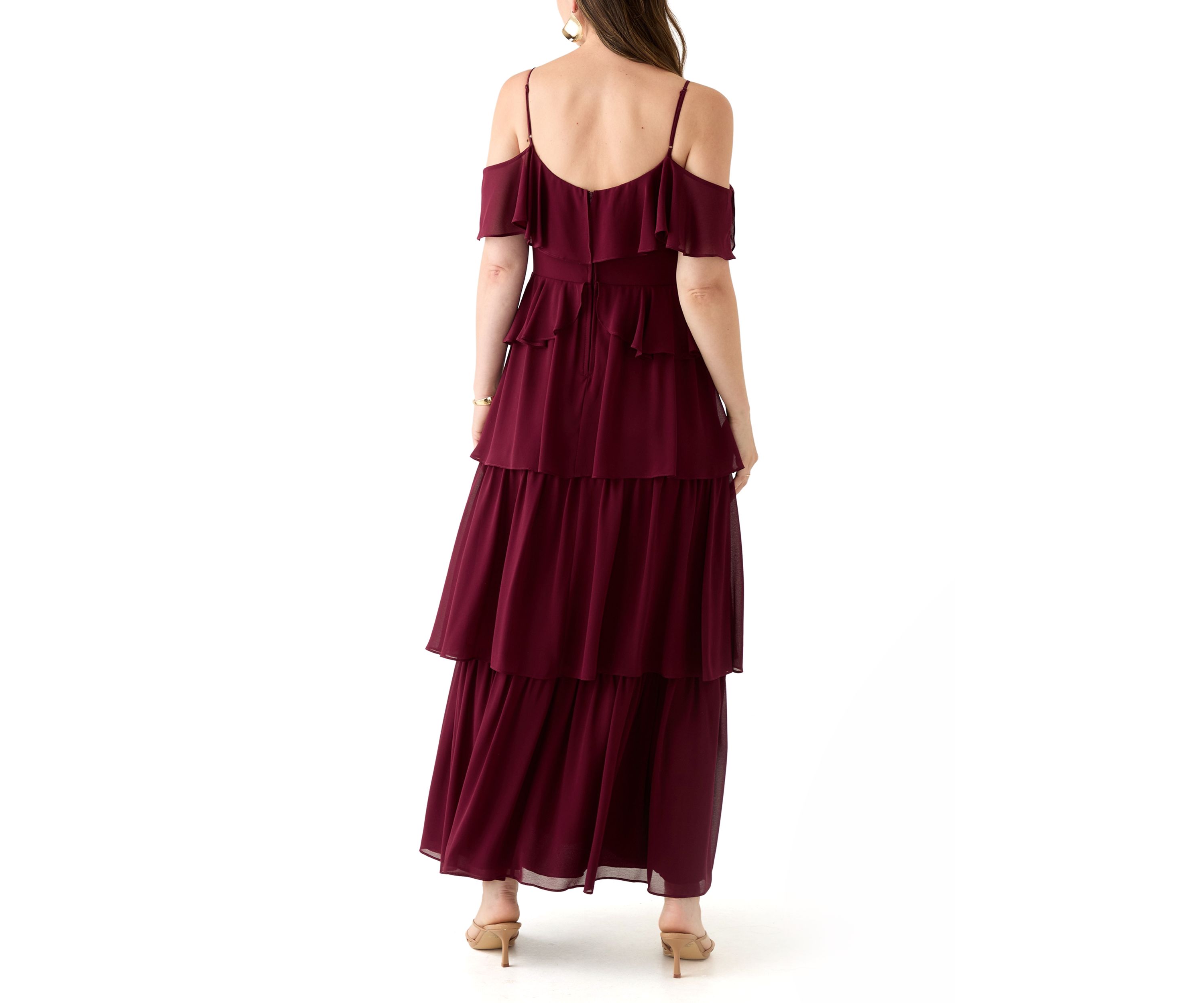 Spaghetti Strap Ruffle Maxi Dress 