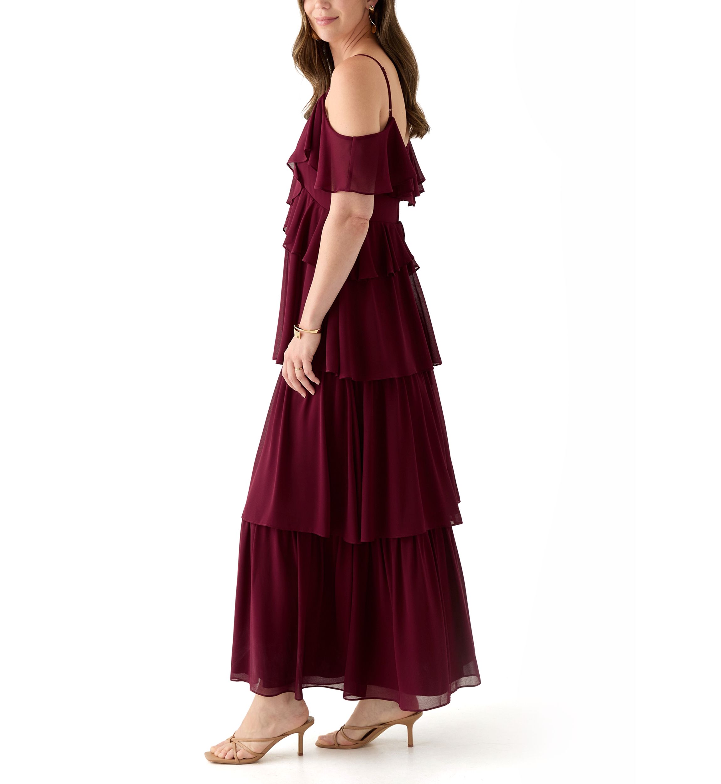 Spaghetti Strap Ruffle Maxi Dress 