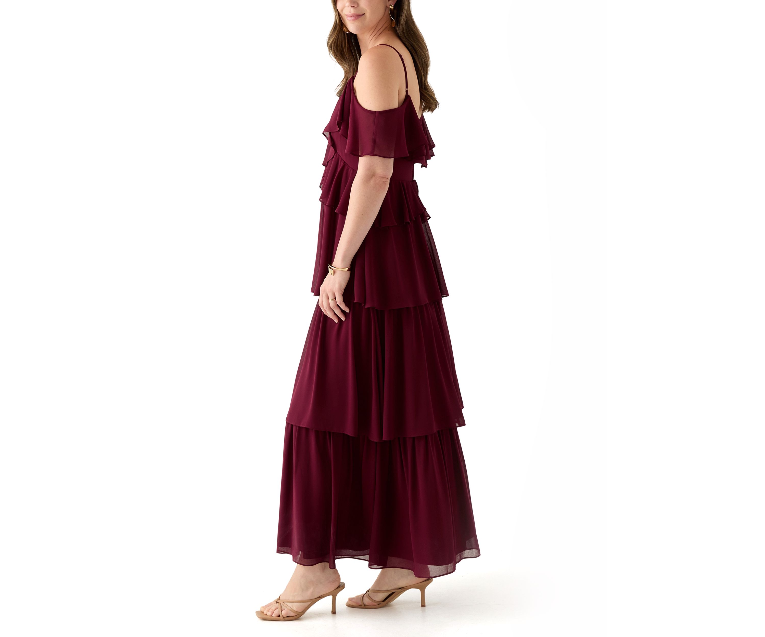 Spaghetti Strap Ruffle Maxi Dress 