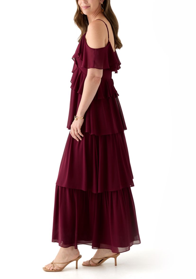Spaghetti Strap Ruffle Maxi Dress 