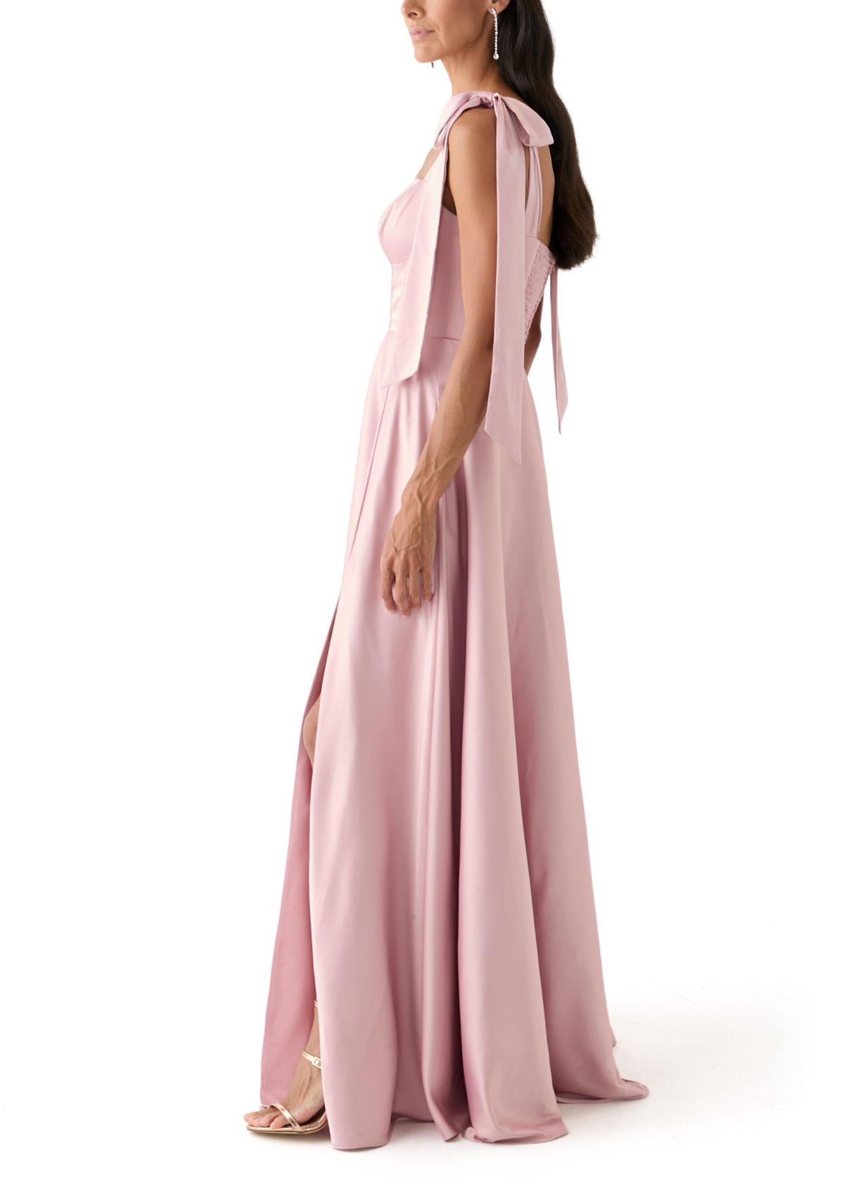 Womens Sweetheart Neck Maxi Dress