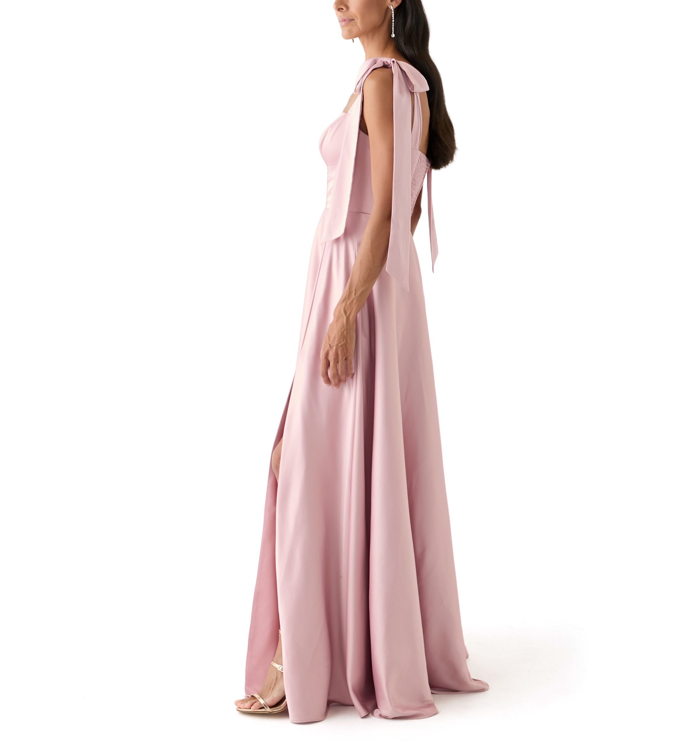Womens Sweetheart Neck Maxi Dress