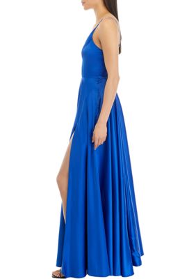 Women's Satin Slip Dress With Slit