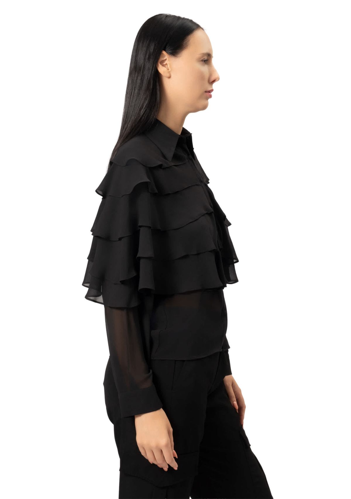 Ruffle Long Sleeve Blouse